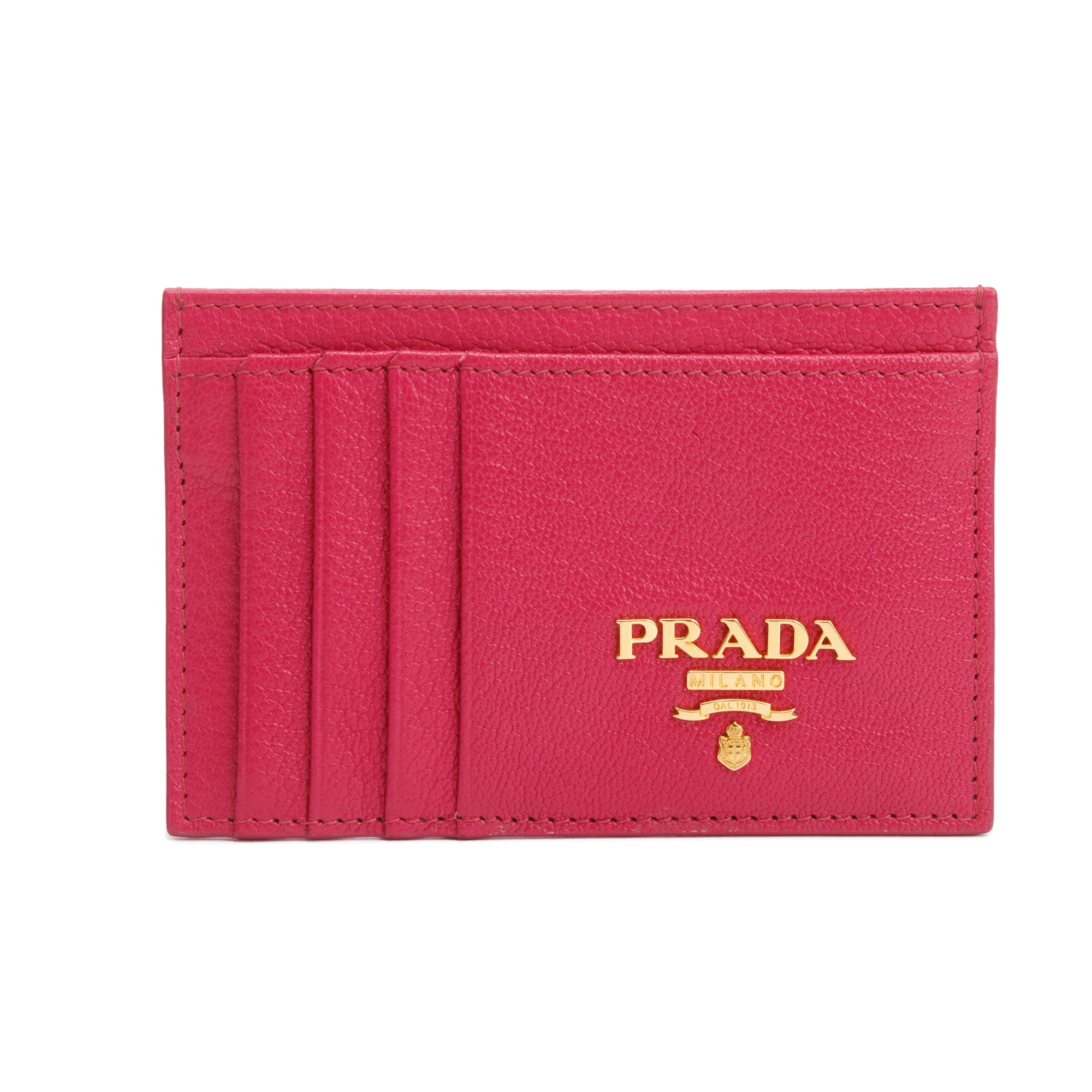 Prada Pink Calfskin Leather Card Holder
