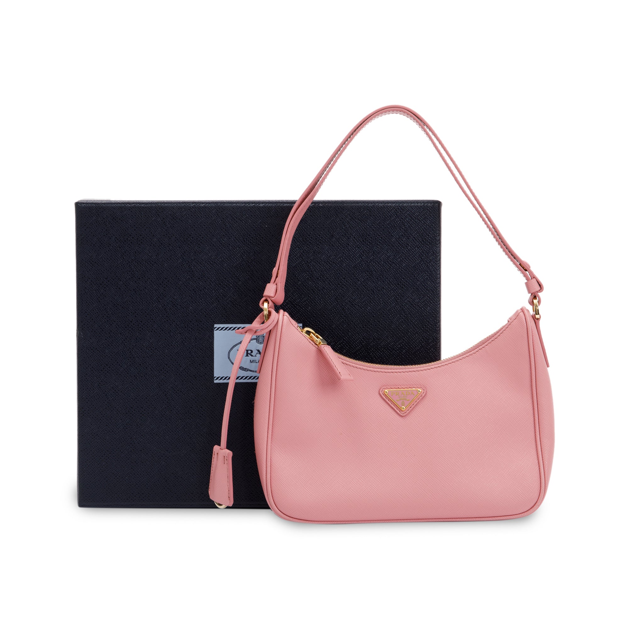 Prada Pink Re-Edition Saffiano Leather Mini Bag w/ Box