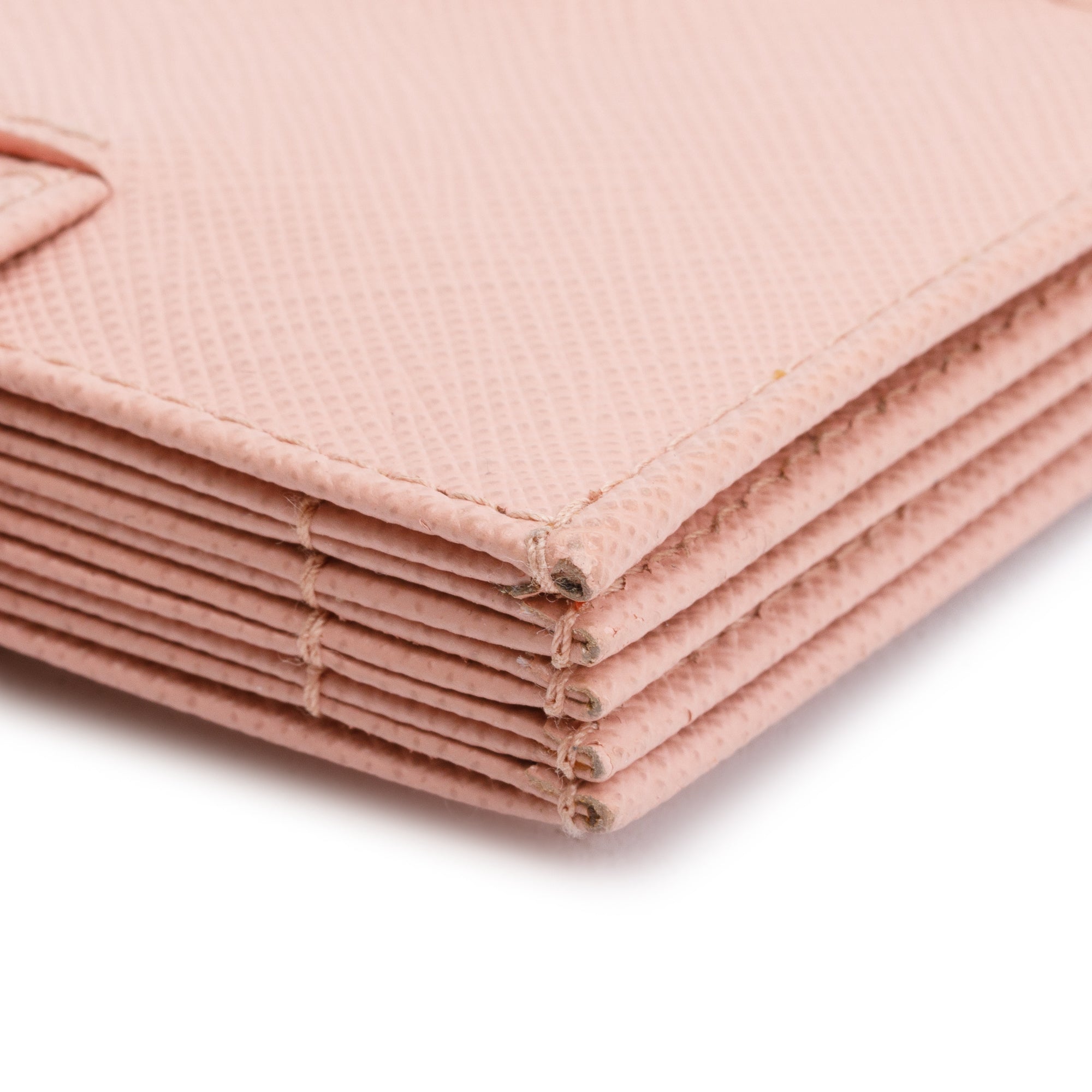 Prada Pink Saffiano Leather 5 Gusset Card Holder