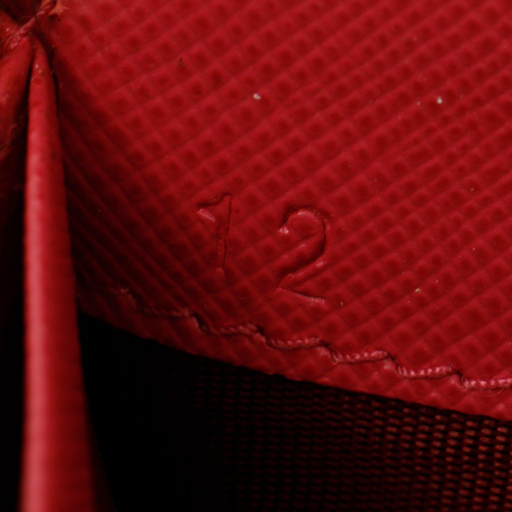 Prada Pink Saffiano Leather Bow Zip Around Wallet