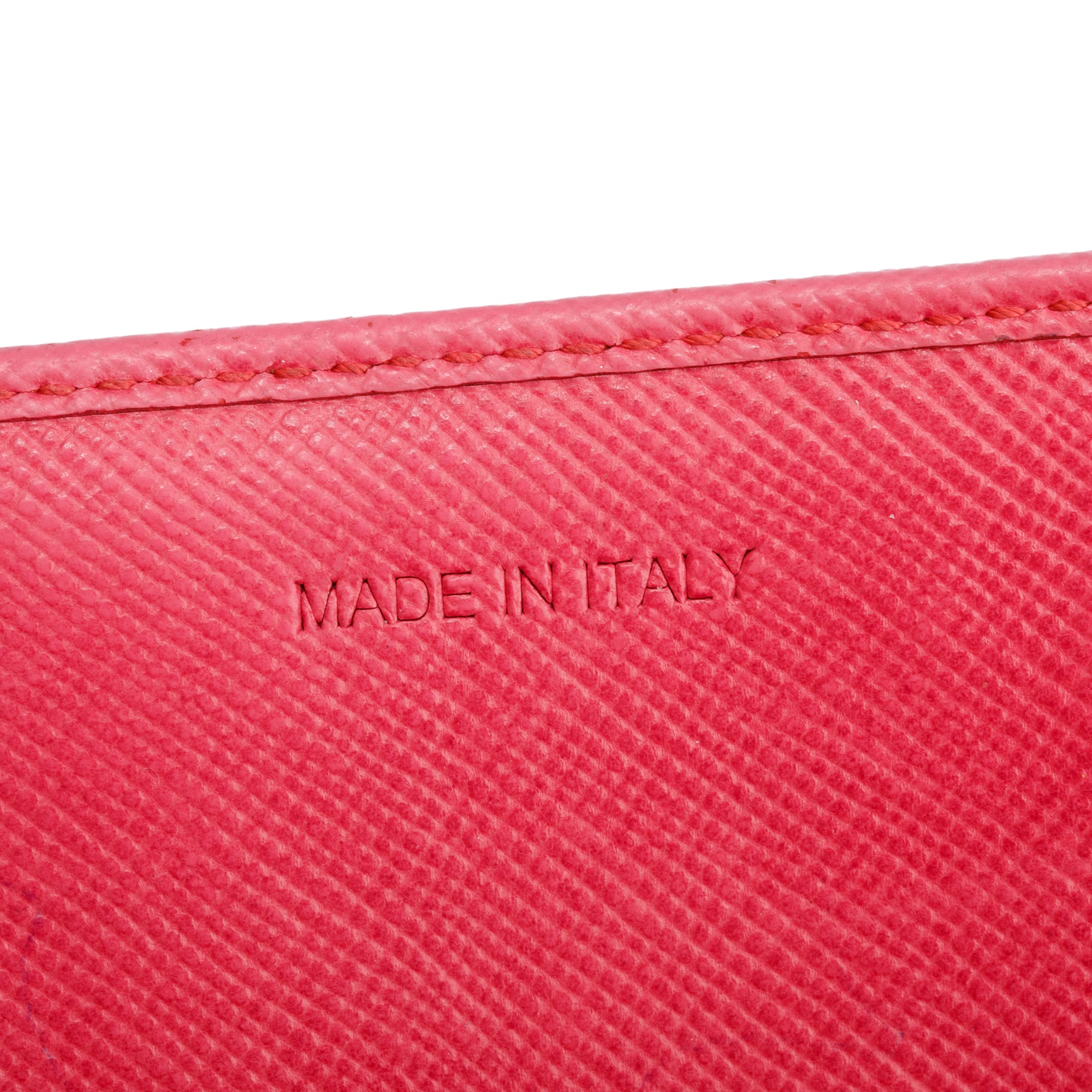 Prada Pink Saffiano Leather Continental Flap Wallet