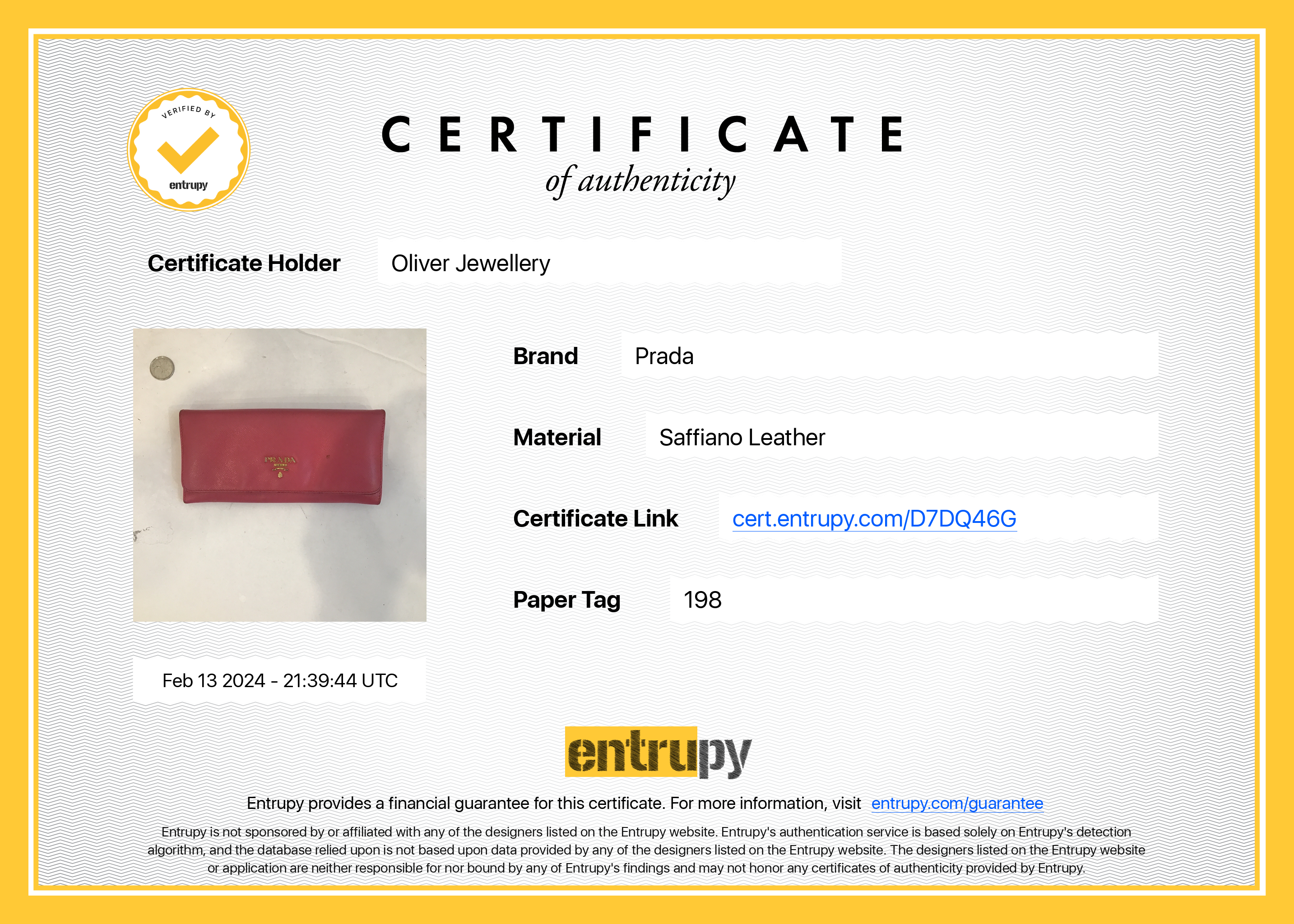 Prada Pink Saffiano Leather Continental Flap Wallet