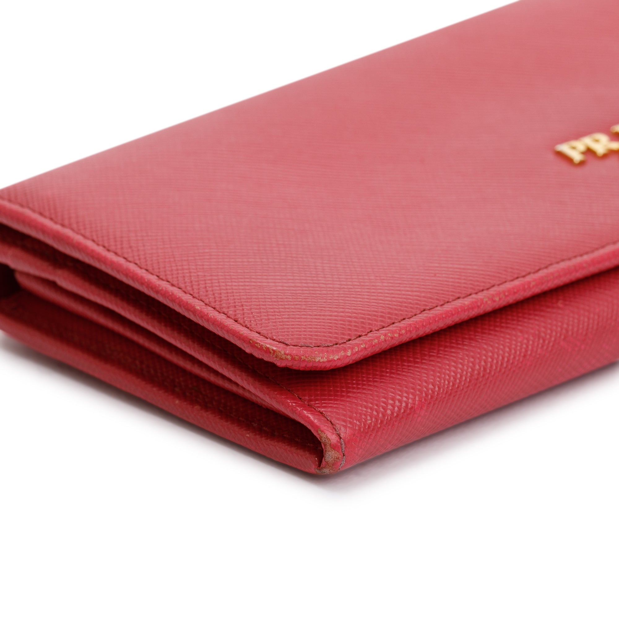 Prada Pink Saffiano Leather Continental Wallet