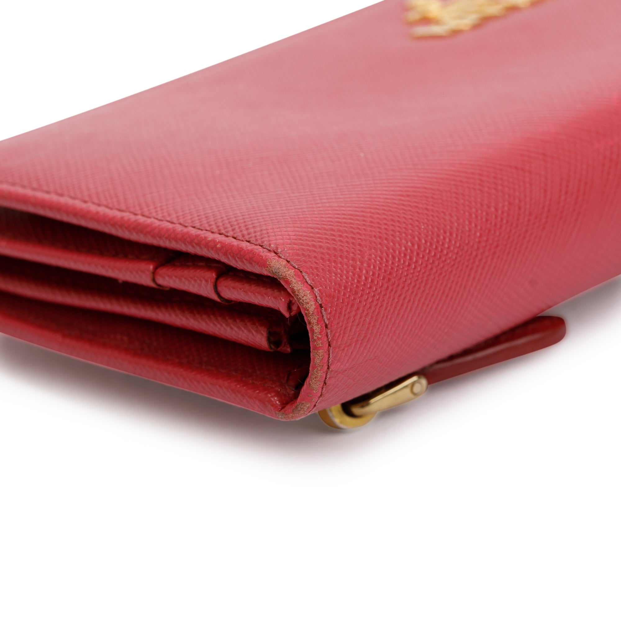 Prada Pink Saffiano Leather Continental Wallet