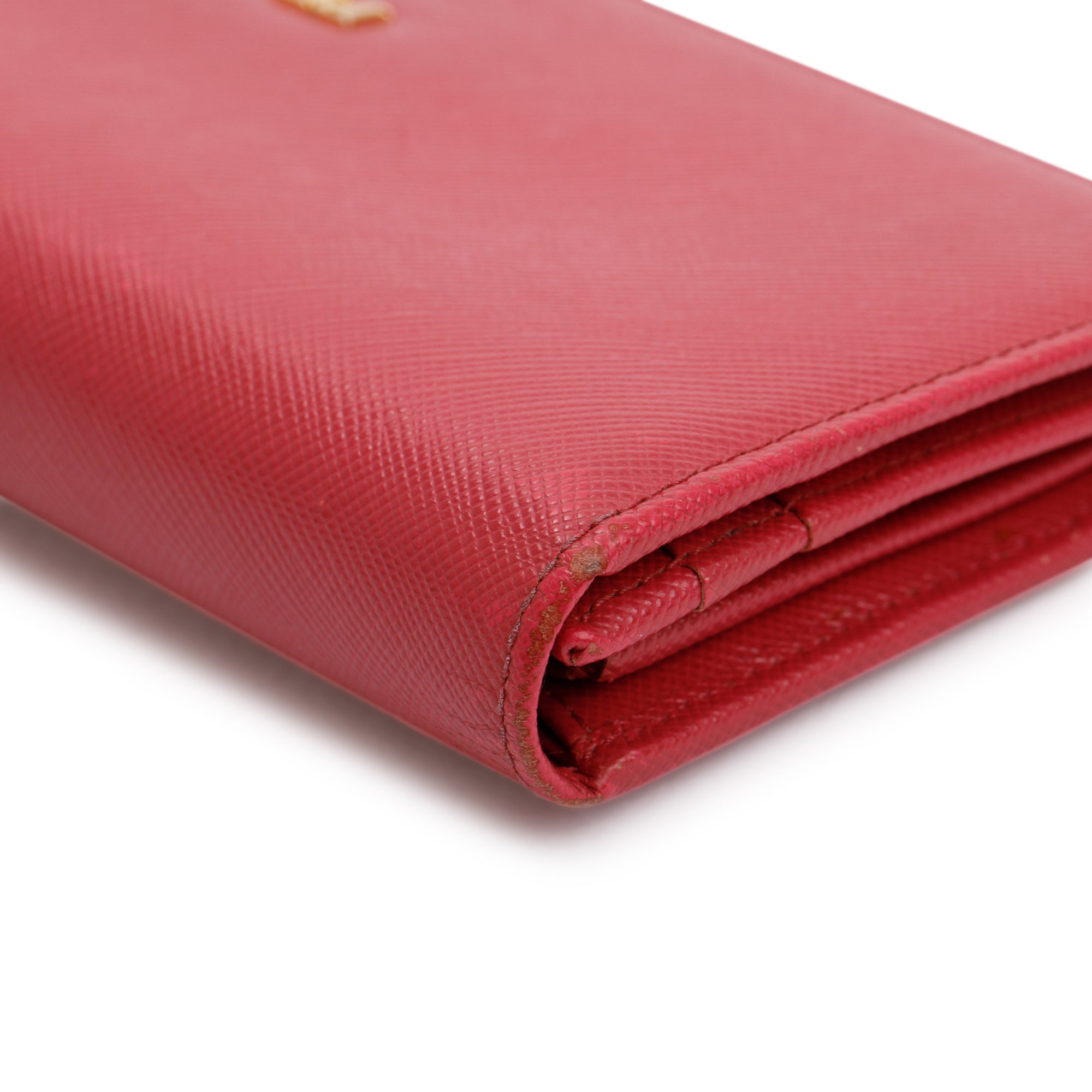 Prada Pink Saffiano Leather Continental Wallet