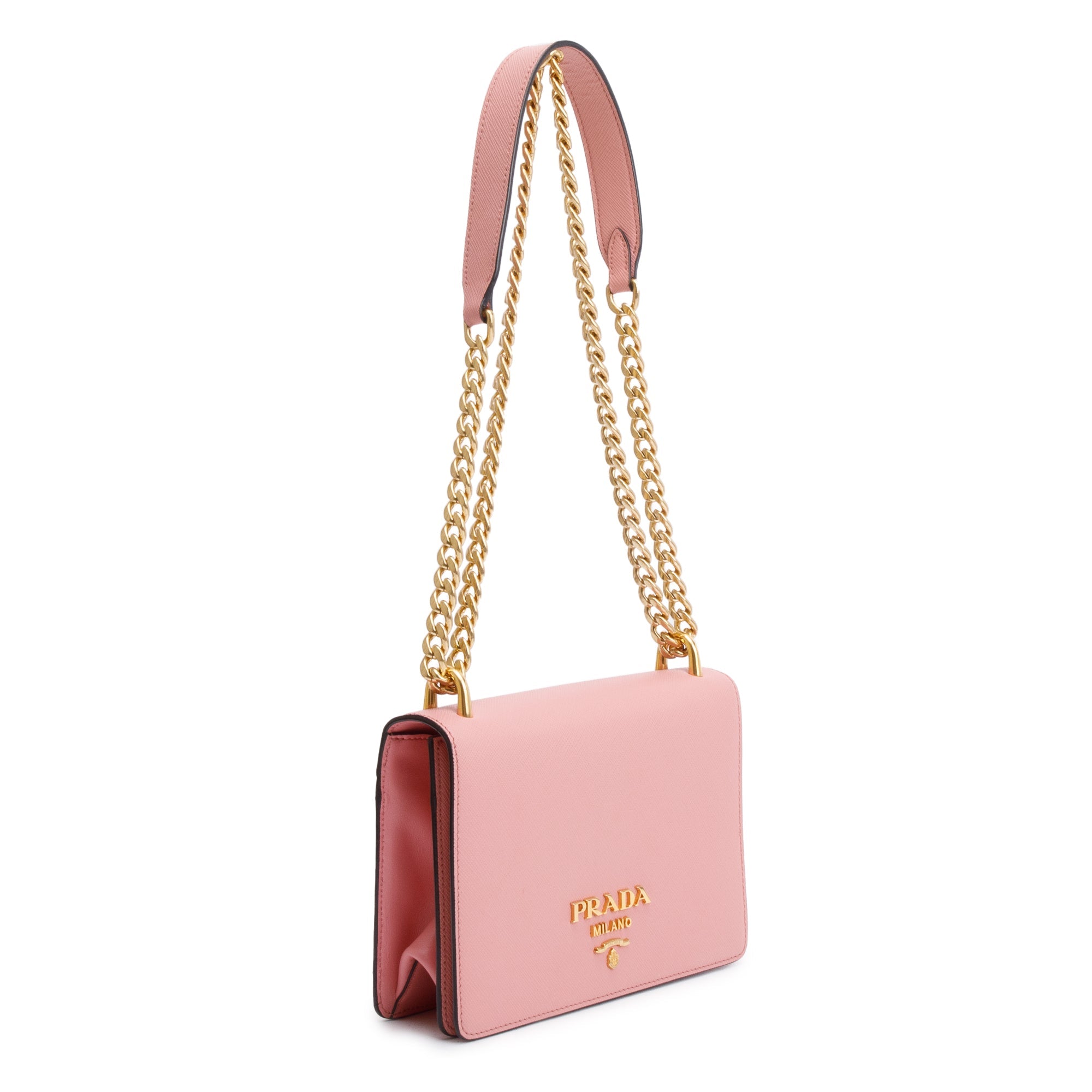 Prada Pink Saffiano Lux Chain Shoulder Bag w/ Authenticity Card