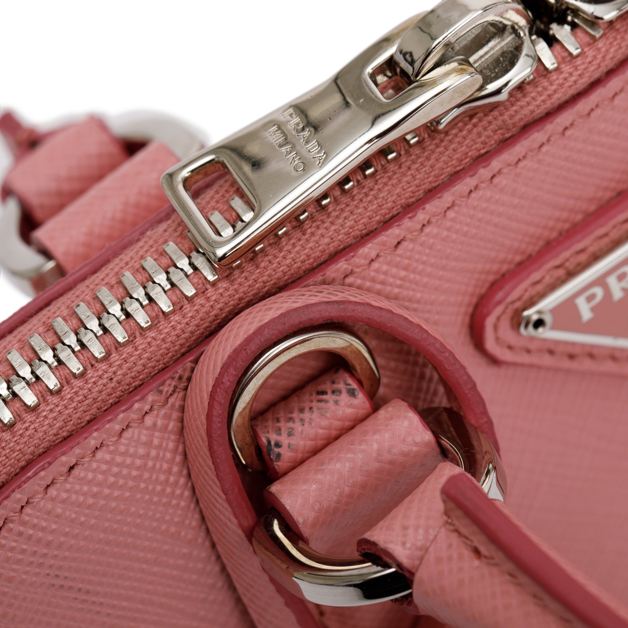 Prada Pink Saffiano Lux Mini Promenade Tote w/ Strap & Authenticity Card