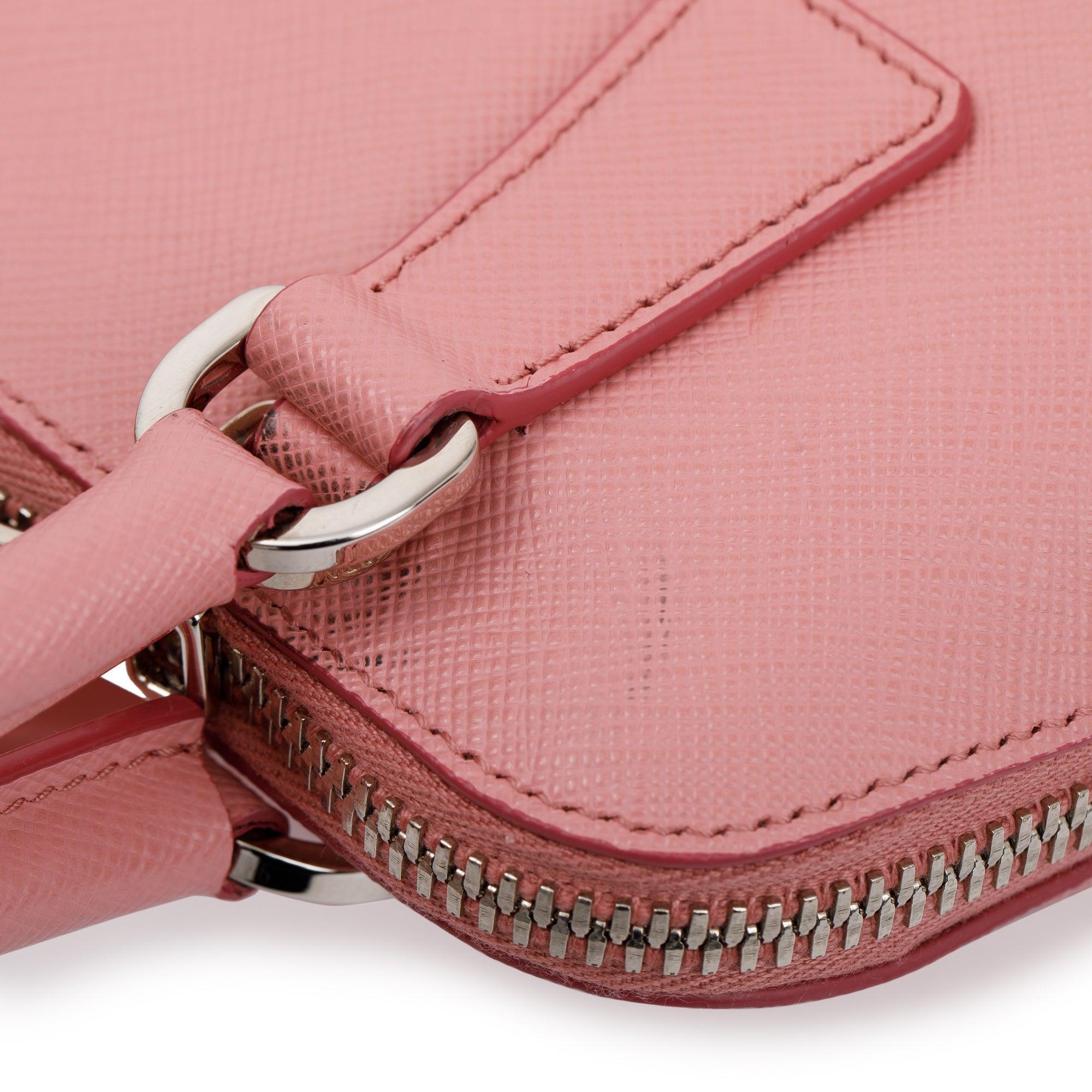 Prada Pink Saffiano Lux Mini Promenade Tote w/ Strap & Authenticity Card