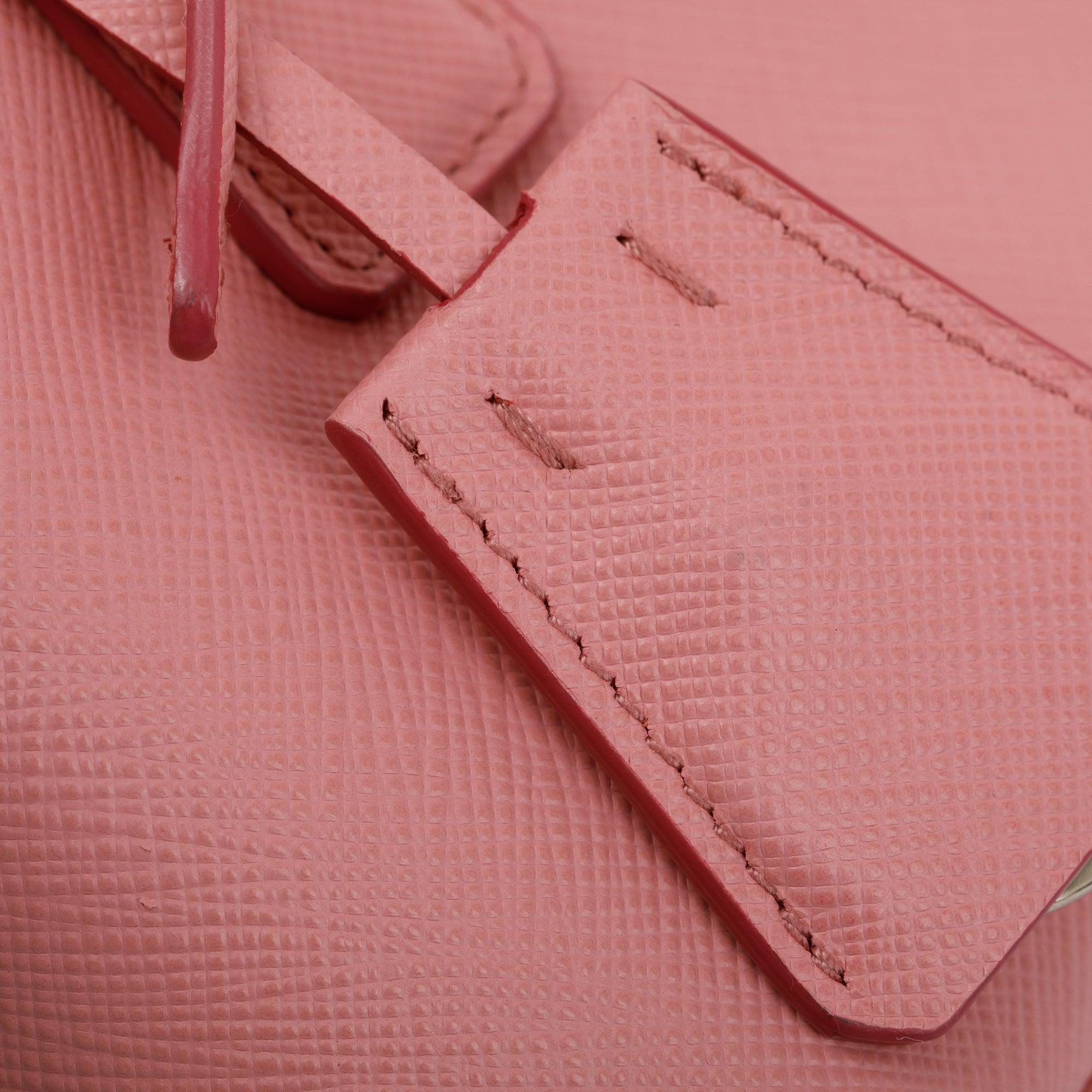 Prada Pink Saffiano Lux Mini Promenade Tote w/ Strap & Authenticity Card