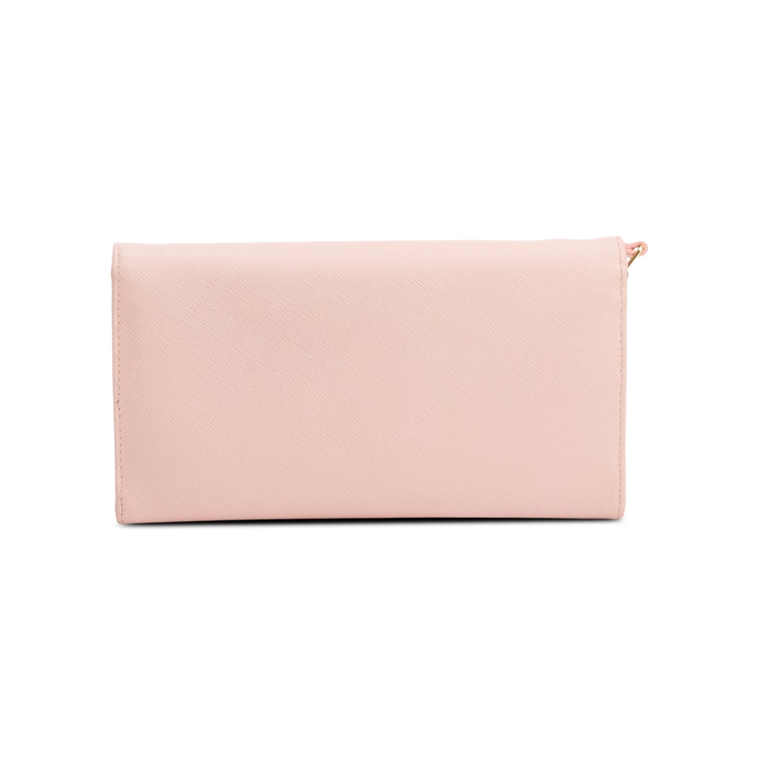 Prada Pink Saffiano Metal Continental Wallet on Chain