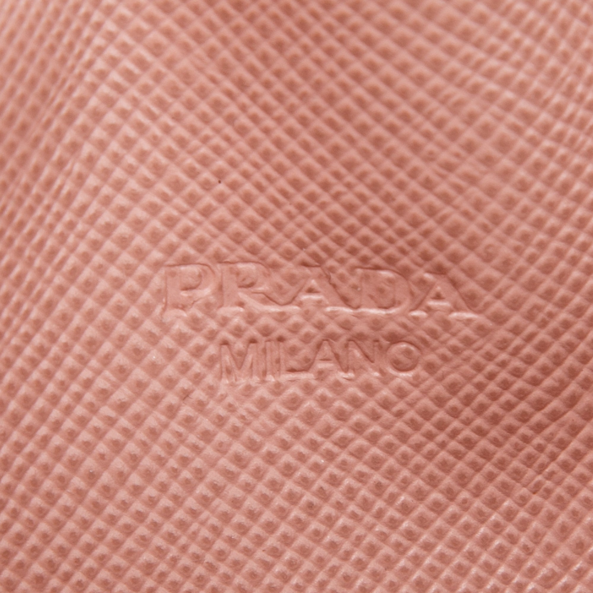 Prada Pink Saffiano Metal Flap Card Holder