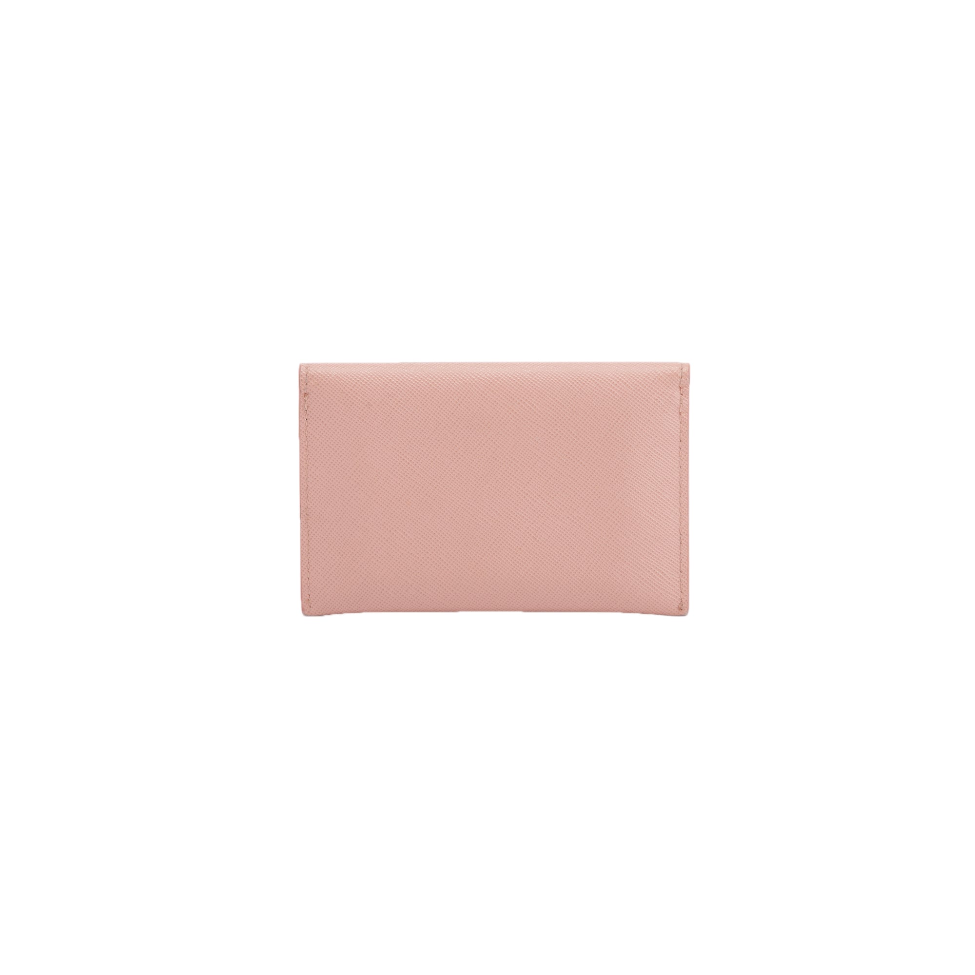 Prada Pink Saffiano Metal Flap Card Holder