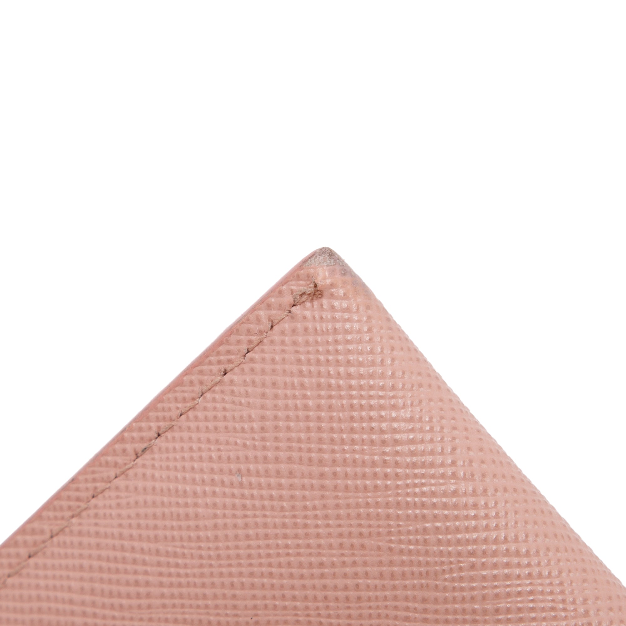 Prada Pink Saffiano Metal Flap Card Holder