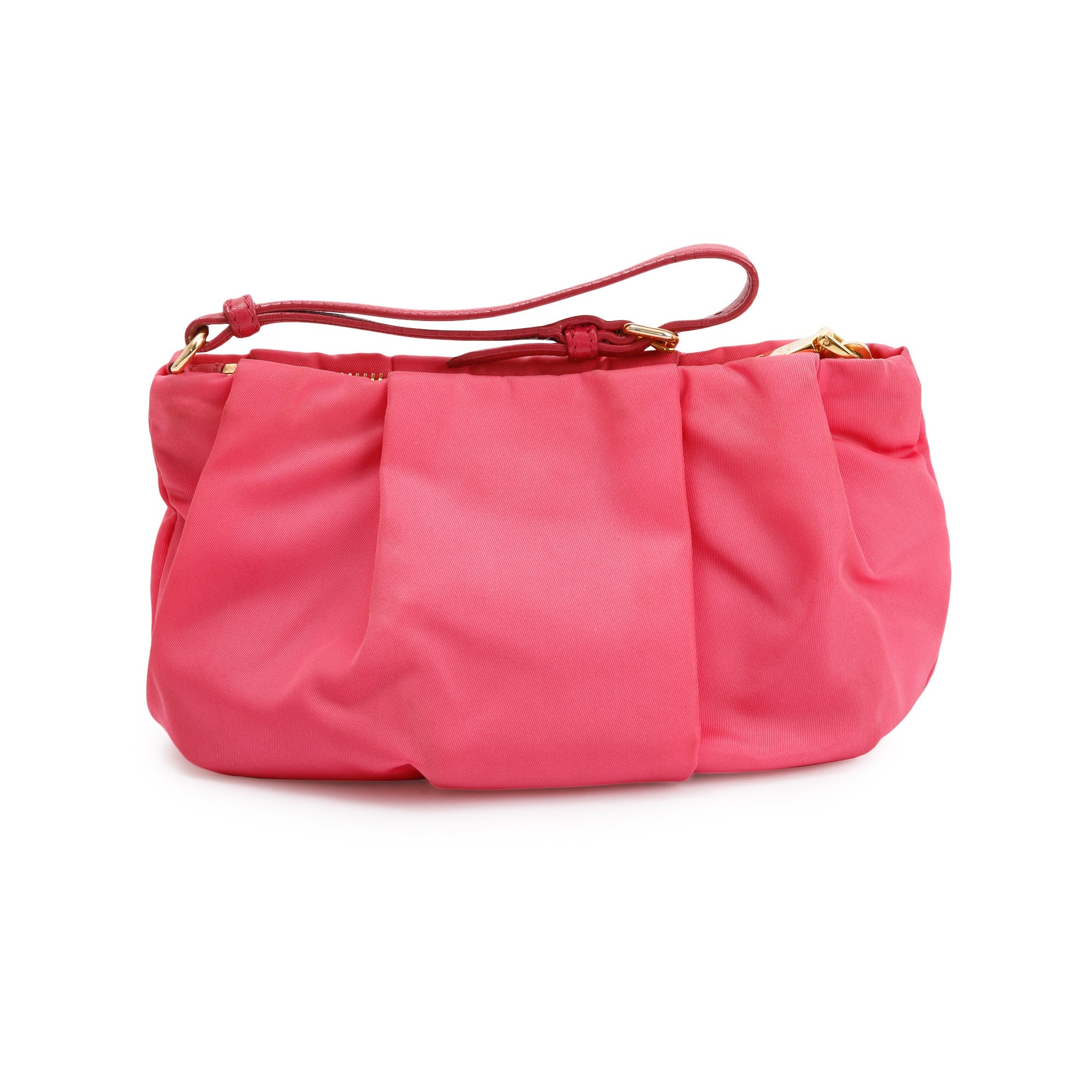 Prada Pink Tessuto Nylon Bow Wristlet