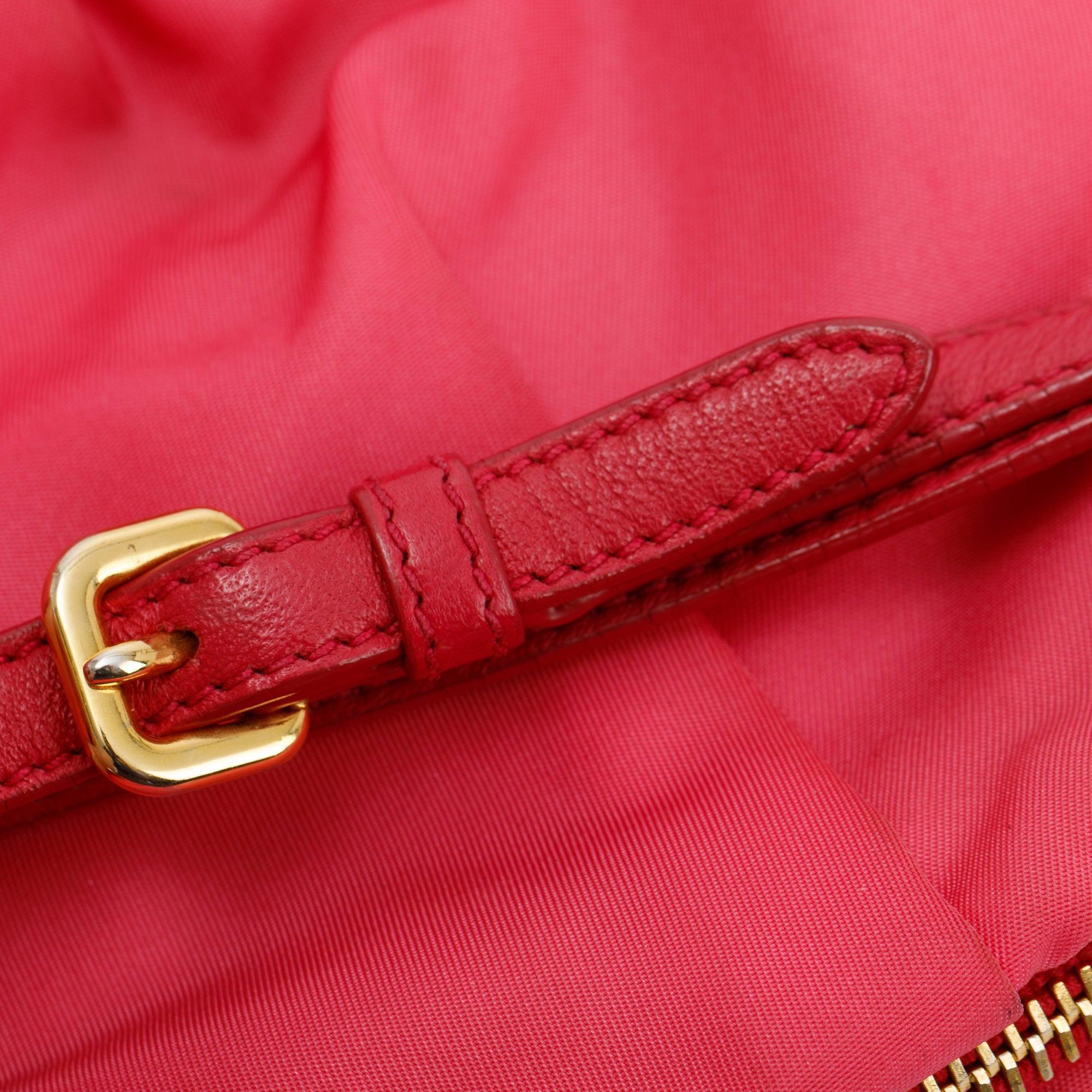 Prada Pink Tessuto Nylon Bow Wristlet