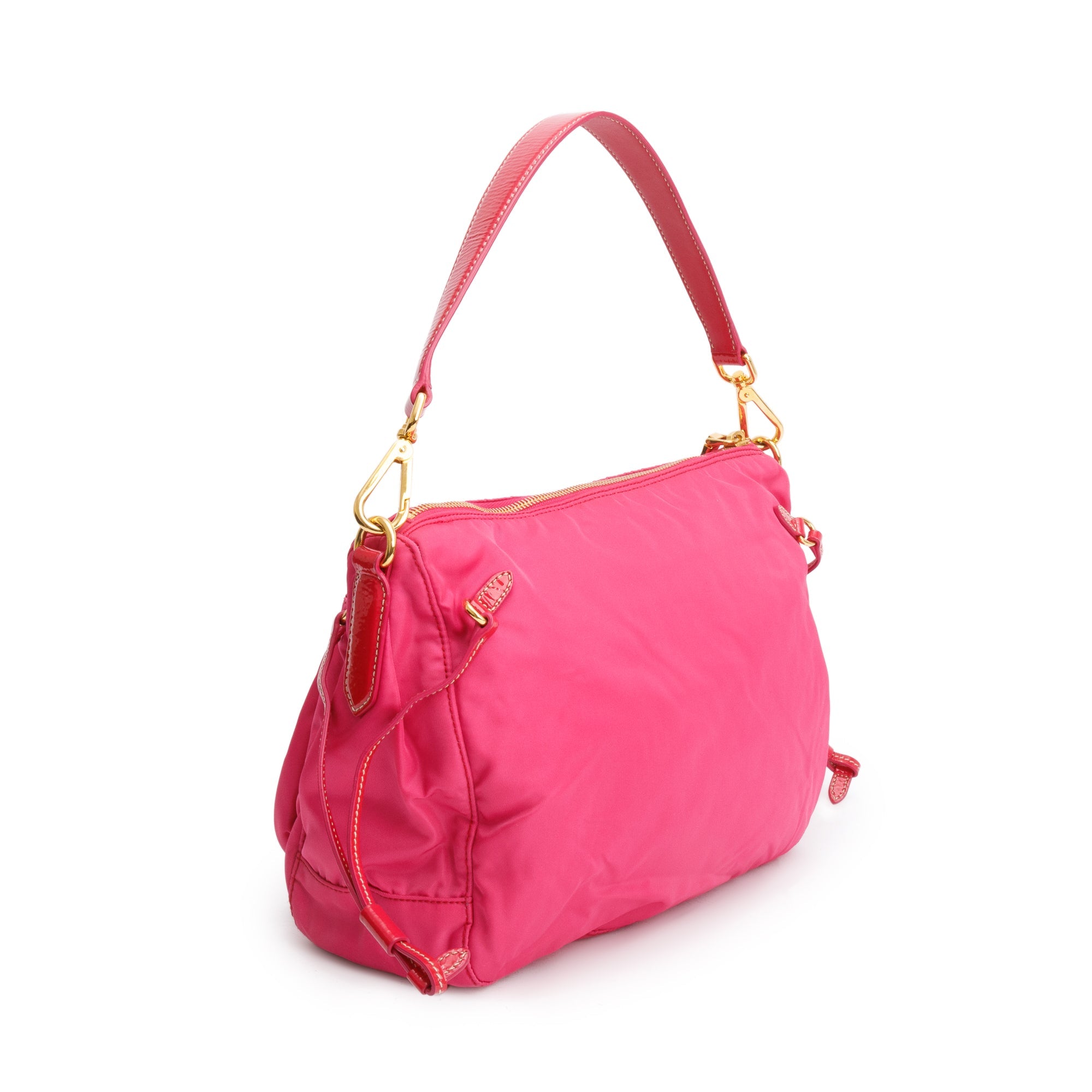 Prada Pink Venice-Trimmed Tessuto Nylon Sacca Shoulder Bag