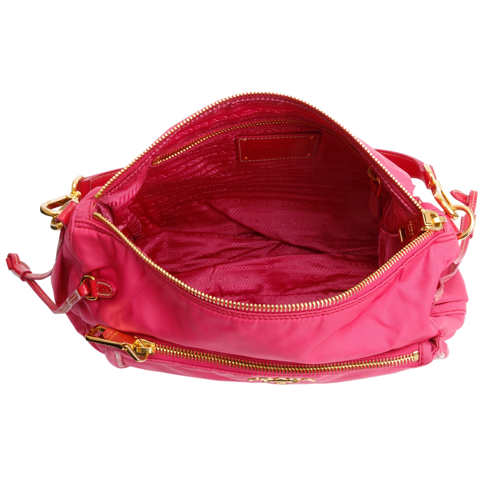 Prada Pink Venice-Trimmed Tessuto Nylon Sacca Shoulder Bag