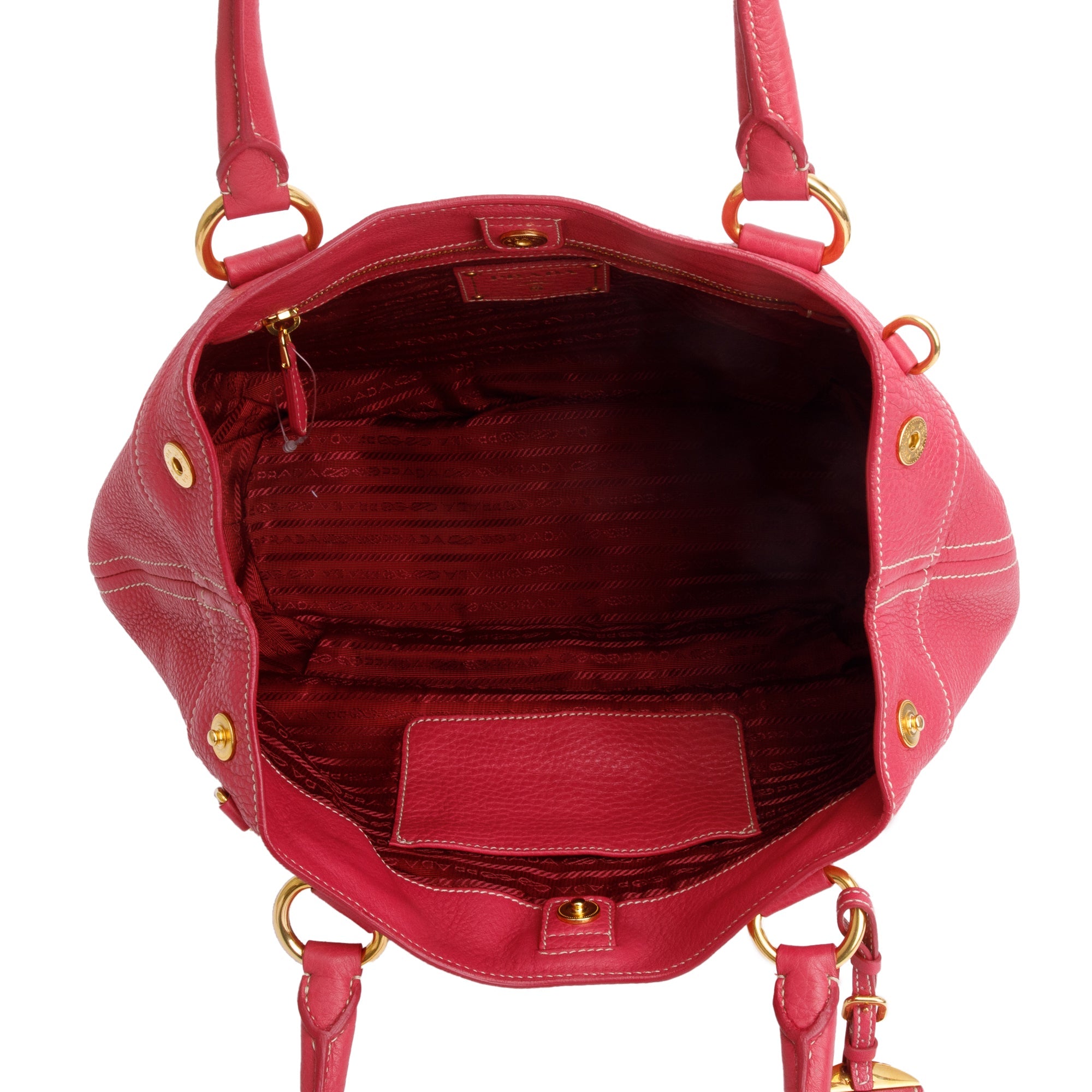 Prada Pink Vitello Daino Leather Shoulder Bag