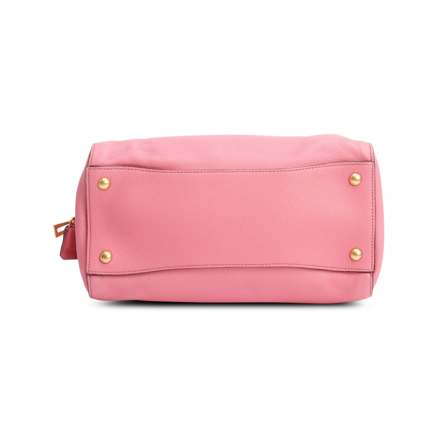 Prada Pink Vitello Grain Leather Signature Top Handle Bag w/ Strap & Authenticity Card