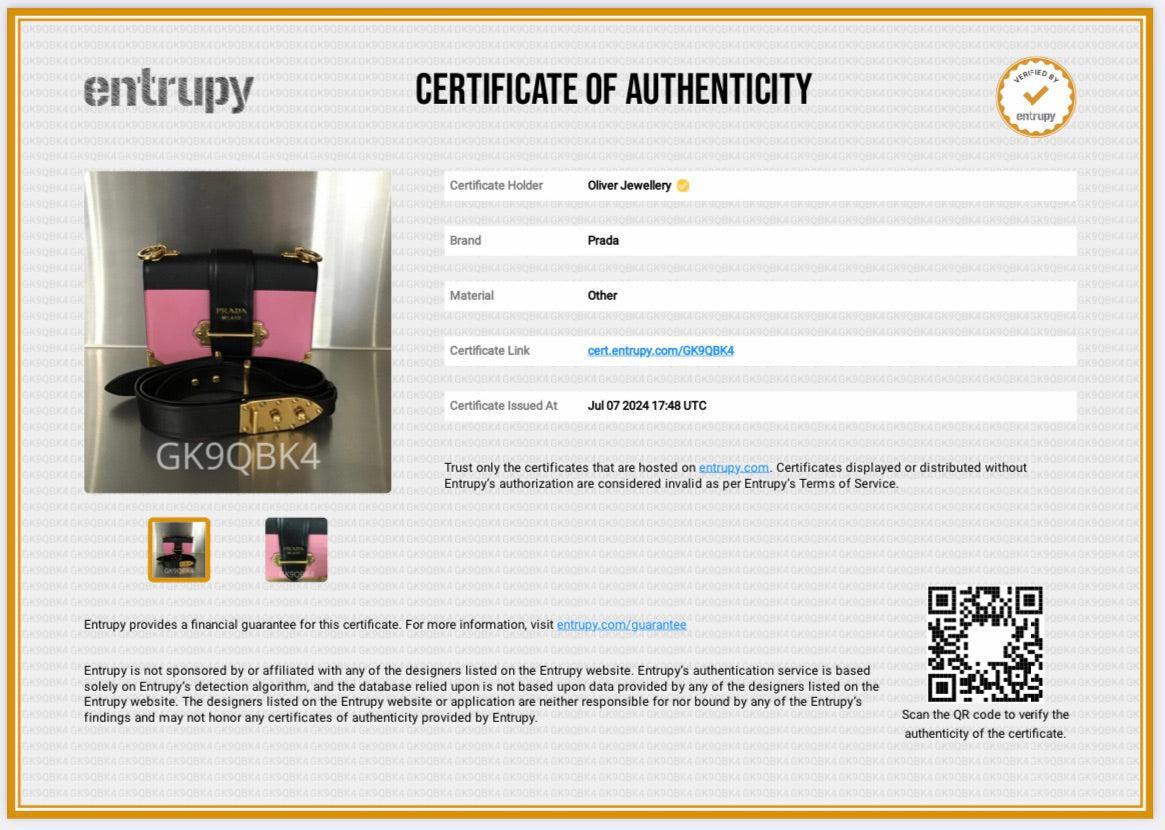 Prada Pink/Black City Calf Saffiano Cahier Bag