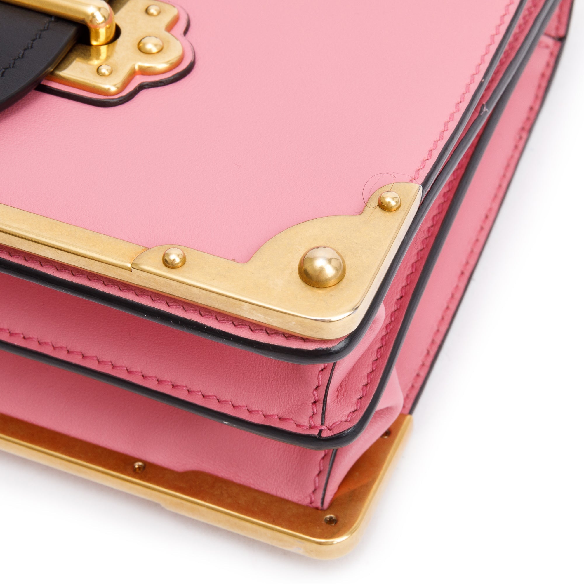 Prada Pink/Black City Calf Saffiano Cahier Bag