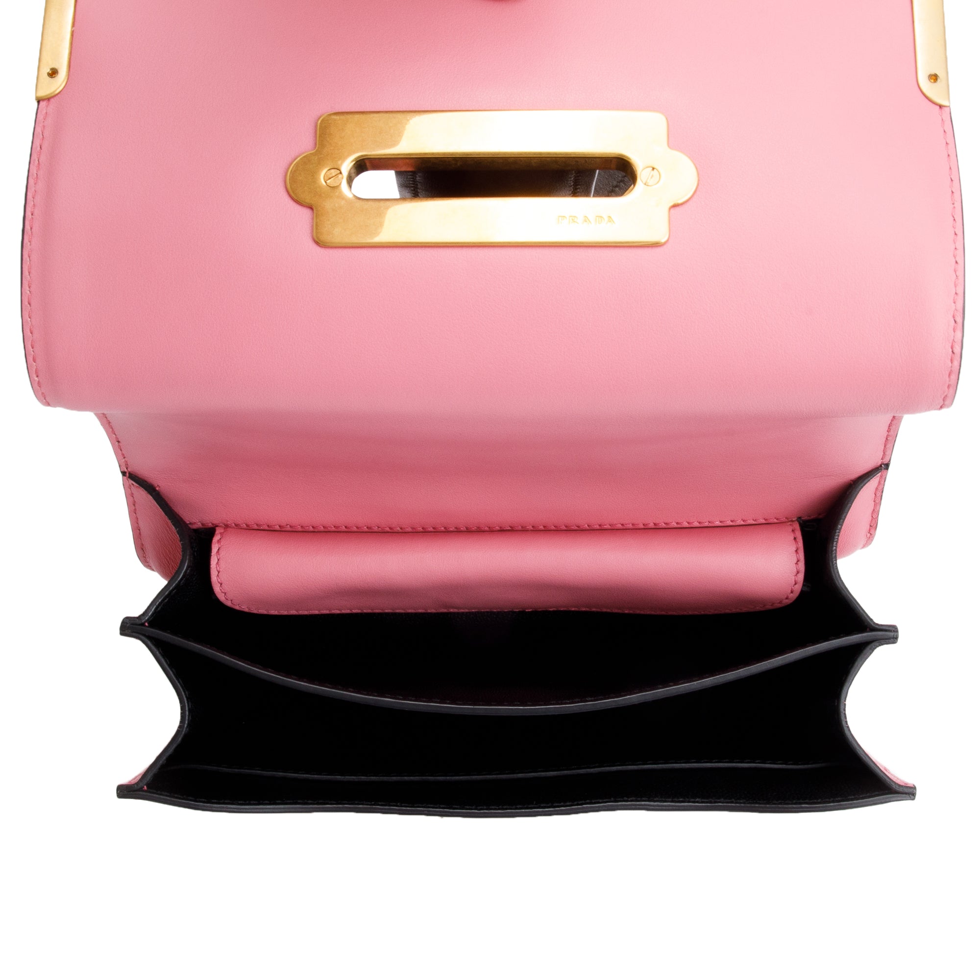 Prada Pink/Black City Calf Saffiano Cahier Bag