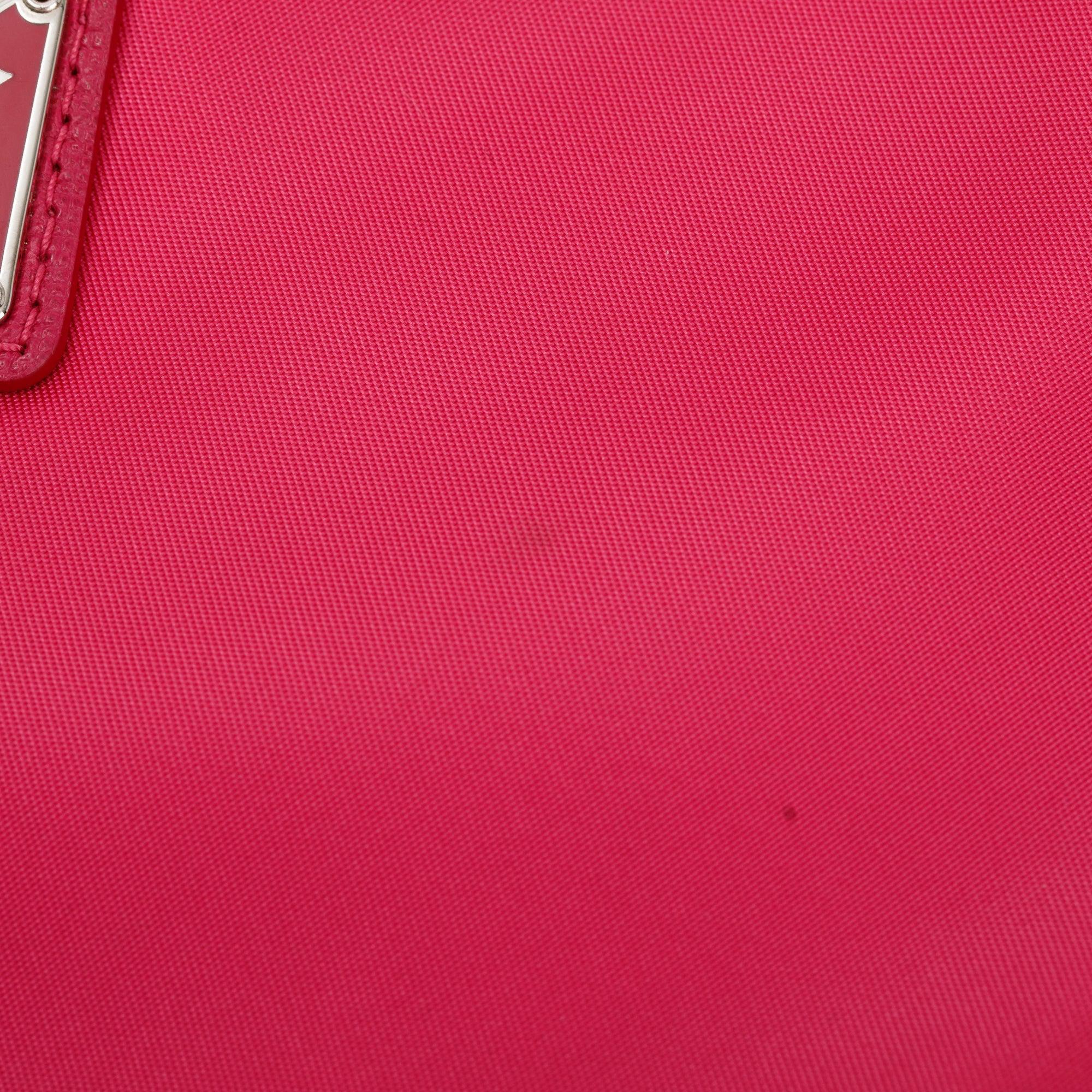 Prada Pink/Red Tessuto O-Ring Wristlet w/ Authenticity Card