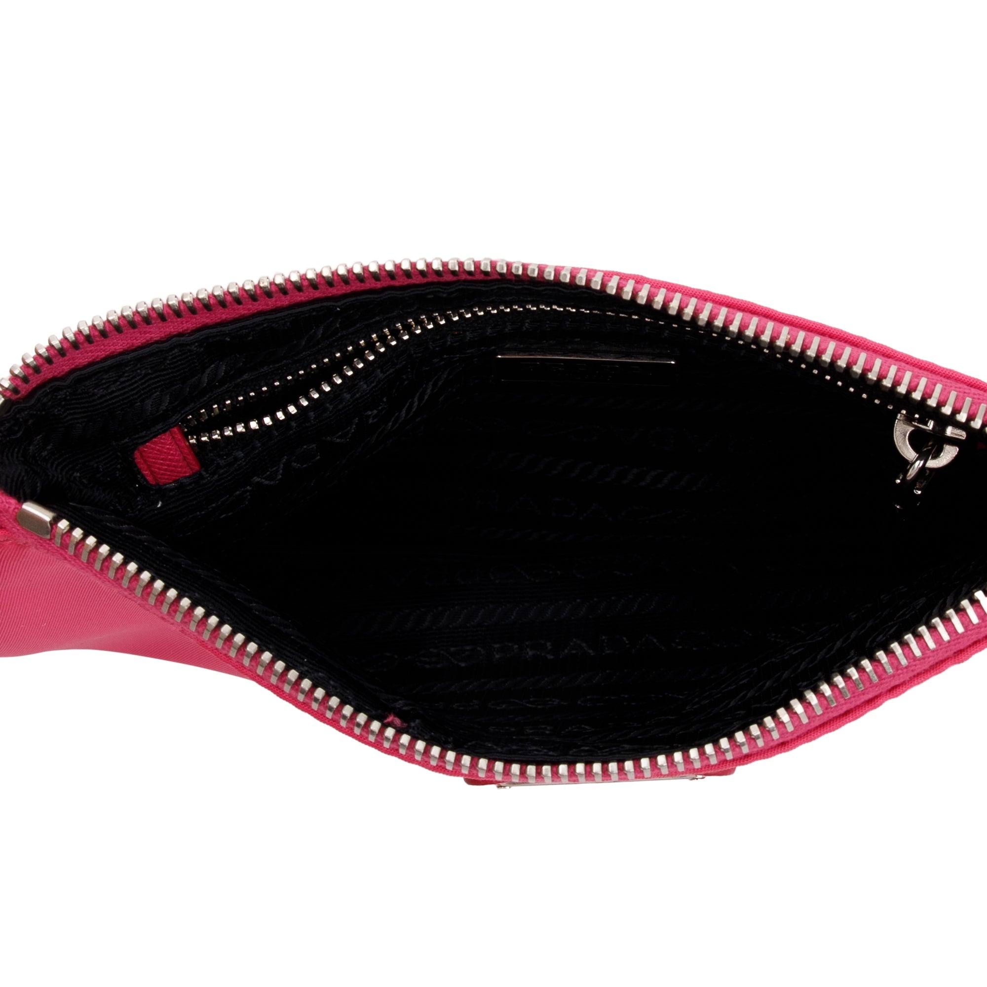 Prada Pink/Red Tessuto O-Ring Wristlet w/ Authenticity Card