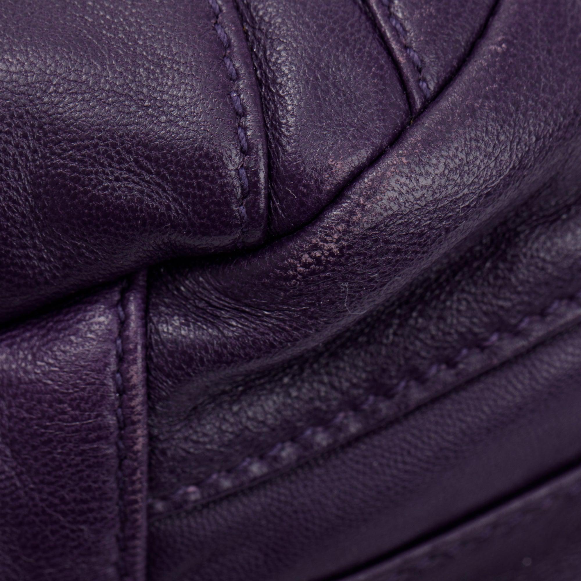 Prada Purple Nappa Stripes Leather Shoulder Bag w/ Authenticity Card