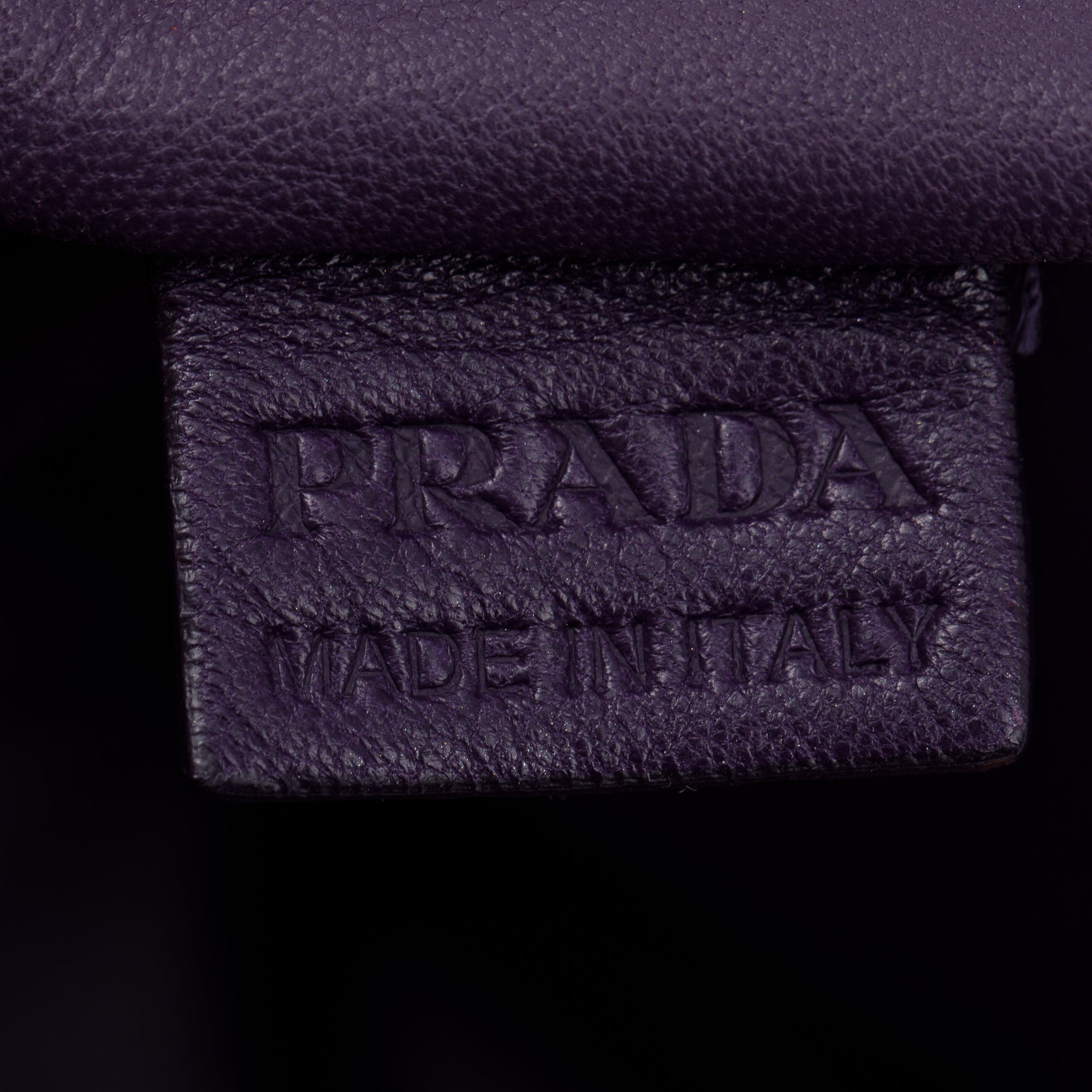 Prada Purple Nappa Stripes Leather Shoulder Bag w/ Authenticity Card