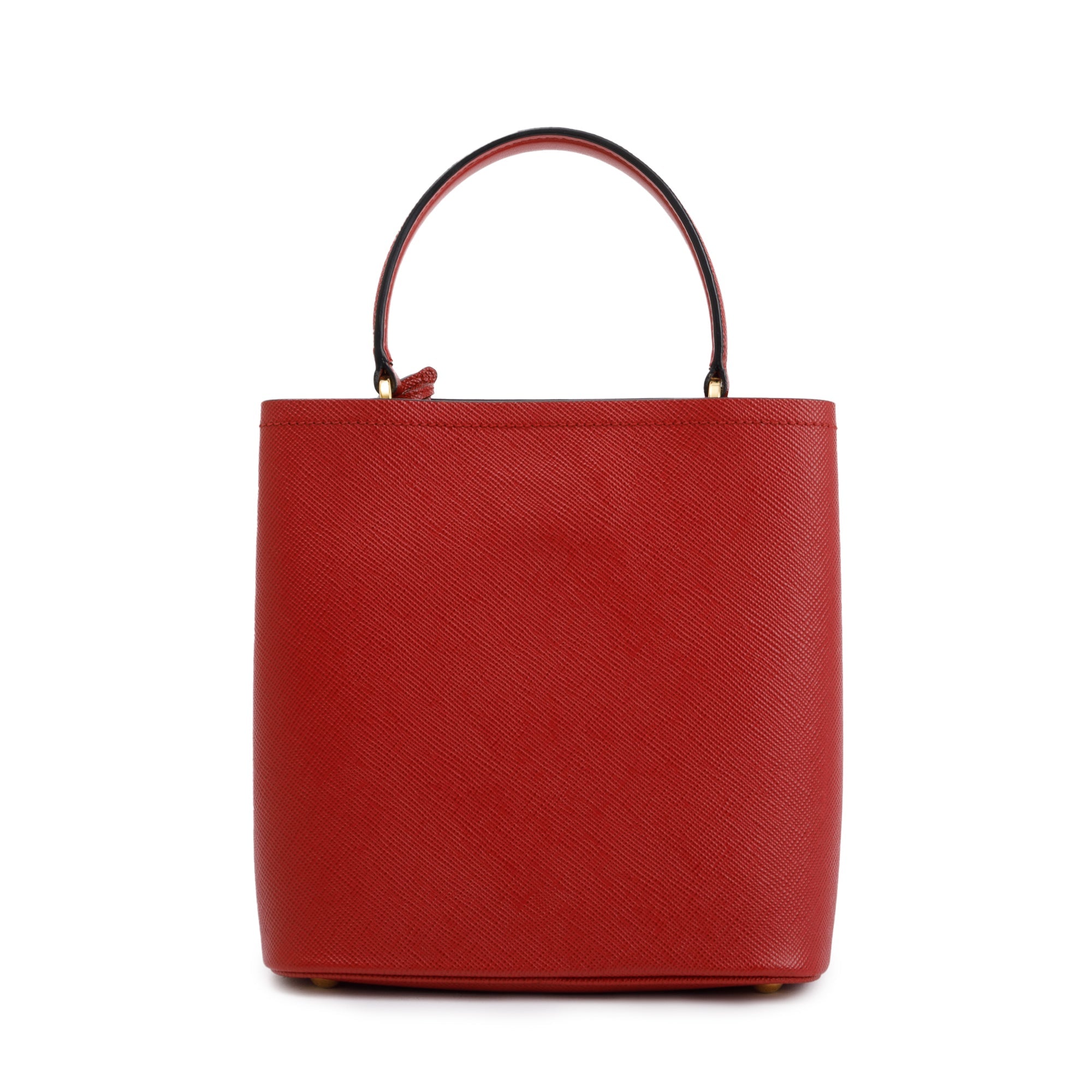 Prada Red Saffiano Cuir Medium Panier Bag w/ Strap & Authenticity Card