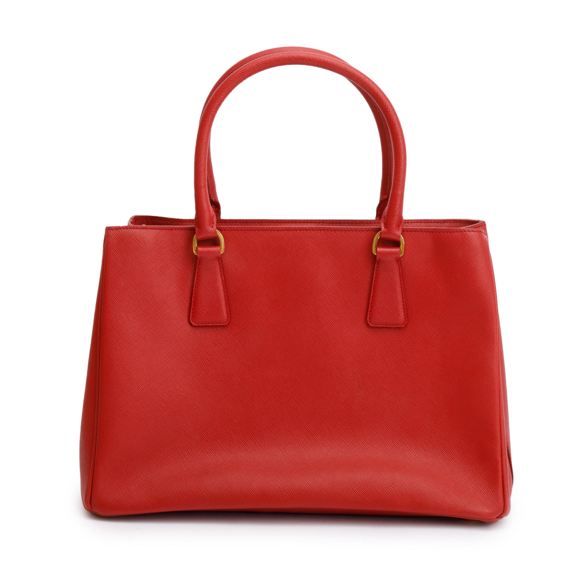 Prada Red Saffiano Lux Medium Galleria Tote w/ Strap & Box