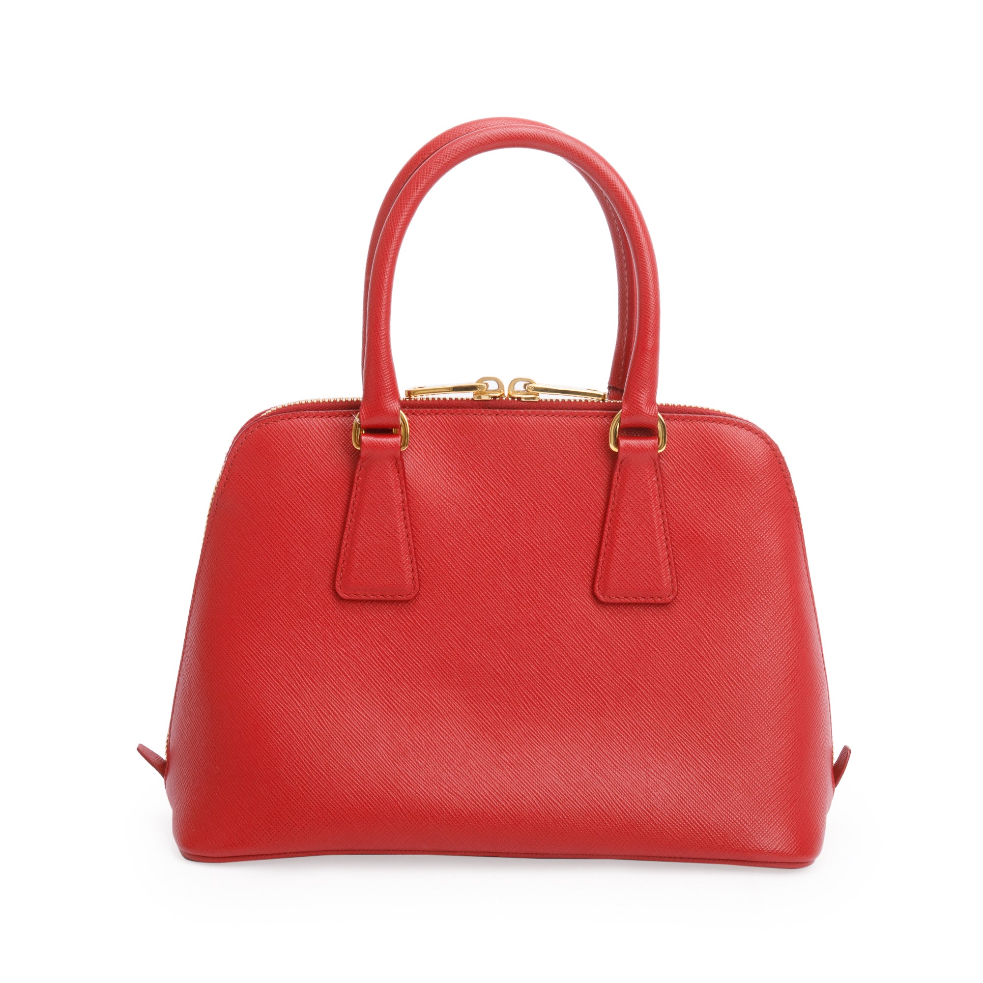 Prada Red Saffiano Lux Small Promenade Tote w/ Strap