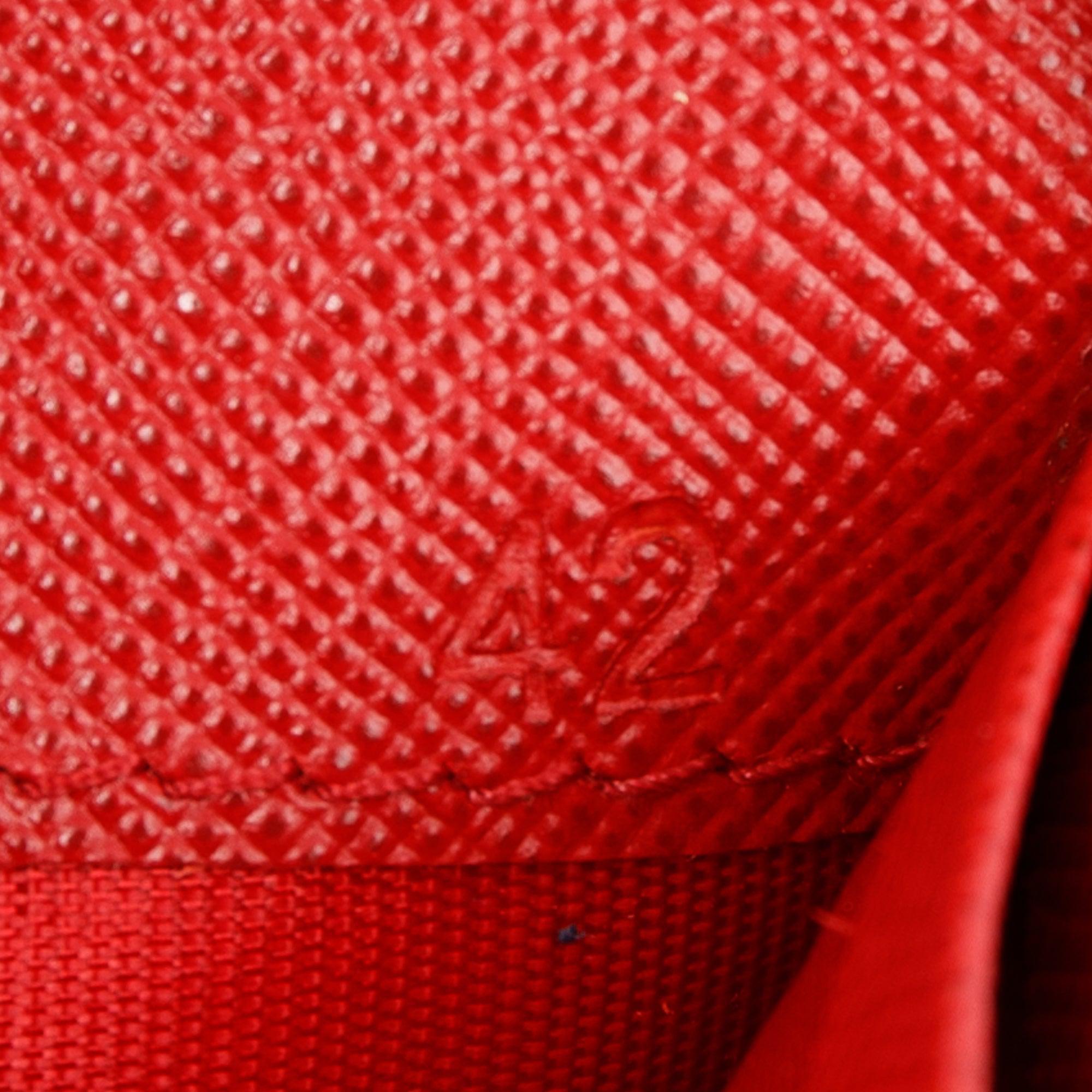 Prada Red Saffiano Zip Around Wallet w/ Box & Authenticity card