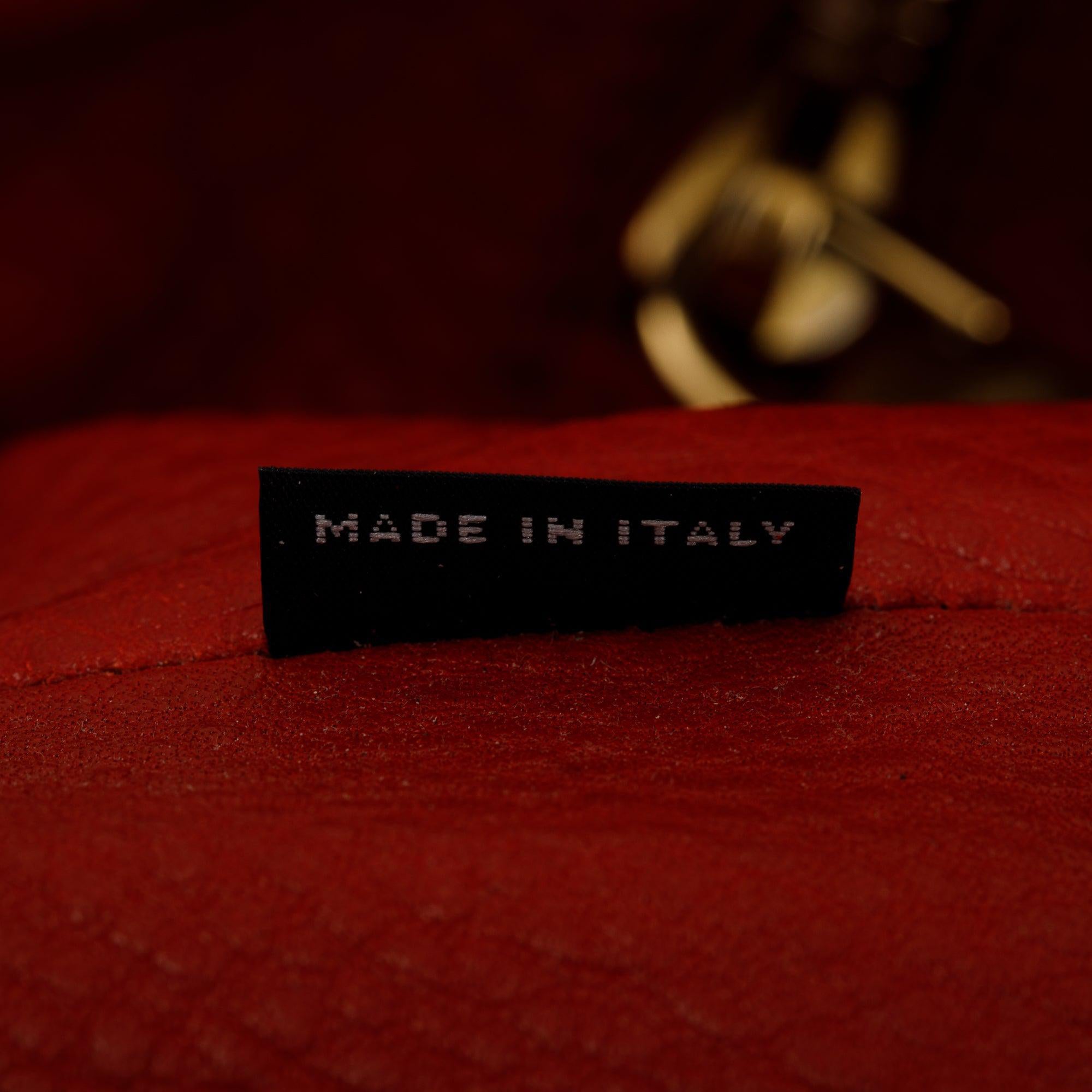 Prada Red Vitello Daino Leather Side Zip Hobo Bag