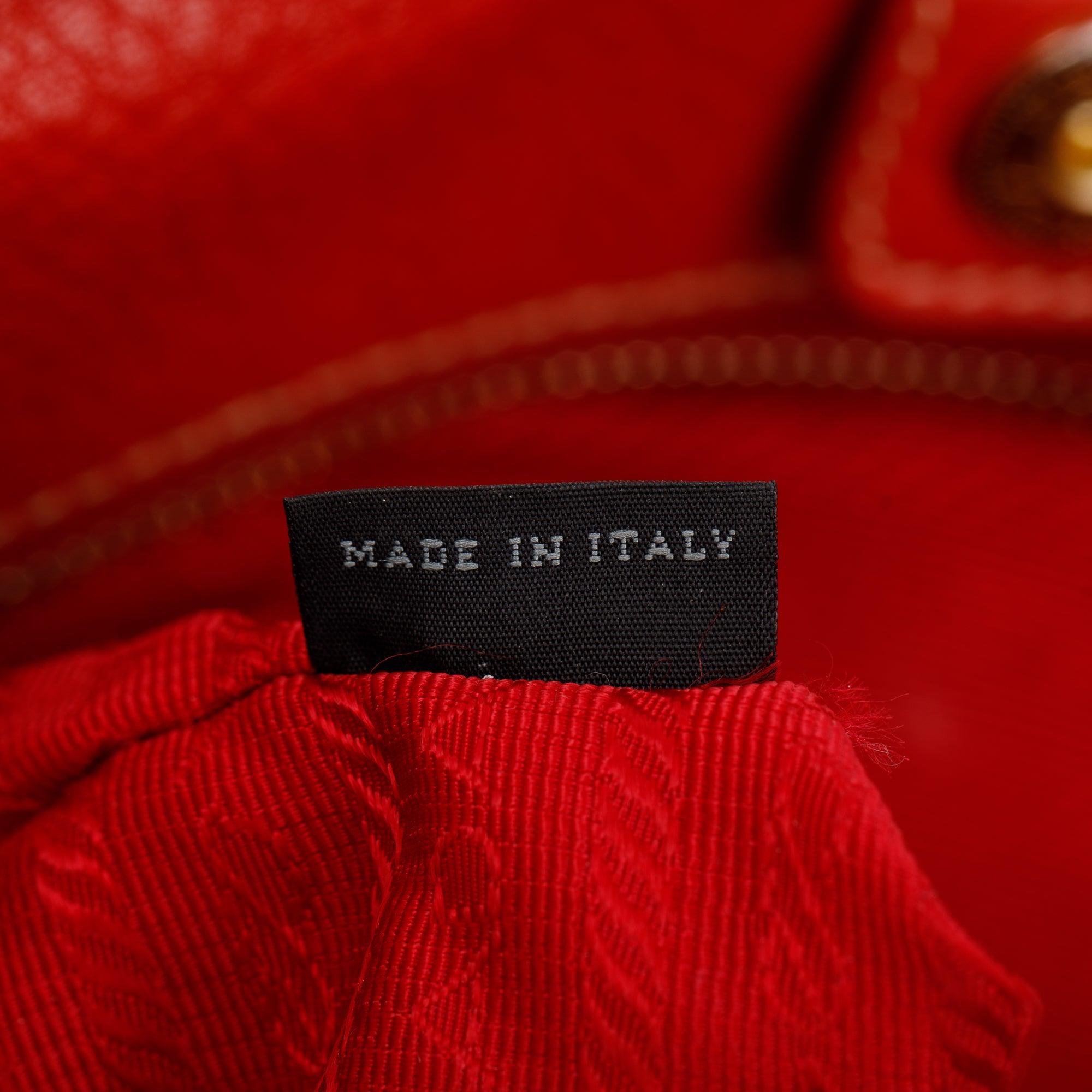 Prada Red Vitello Daino Shoulder Bag w/ Strap