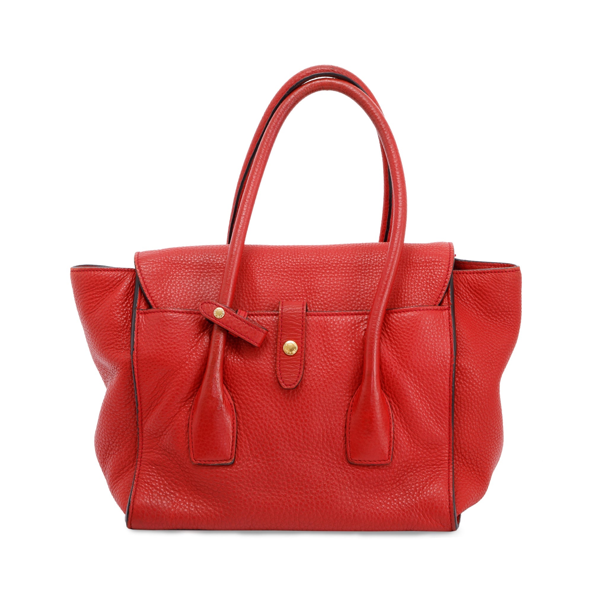 Prada Red Vitello Daino Sound Twin Pocket Tote w/ Strap