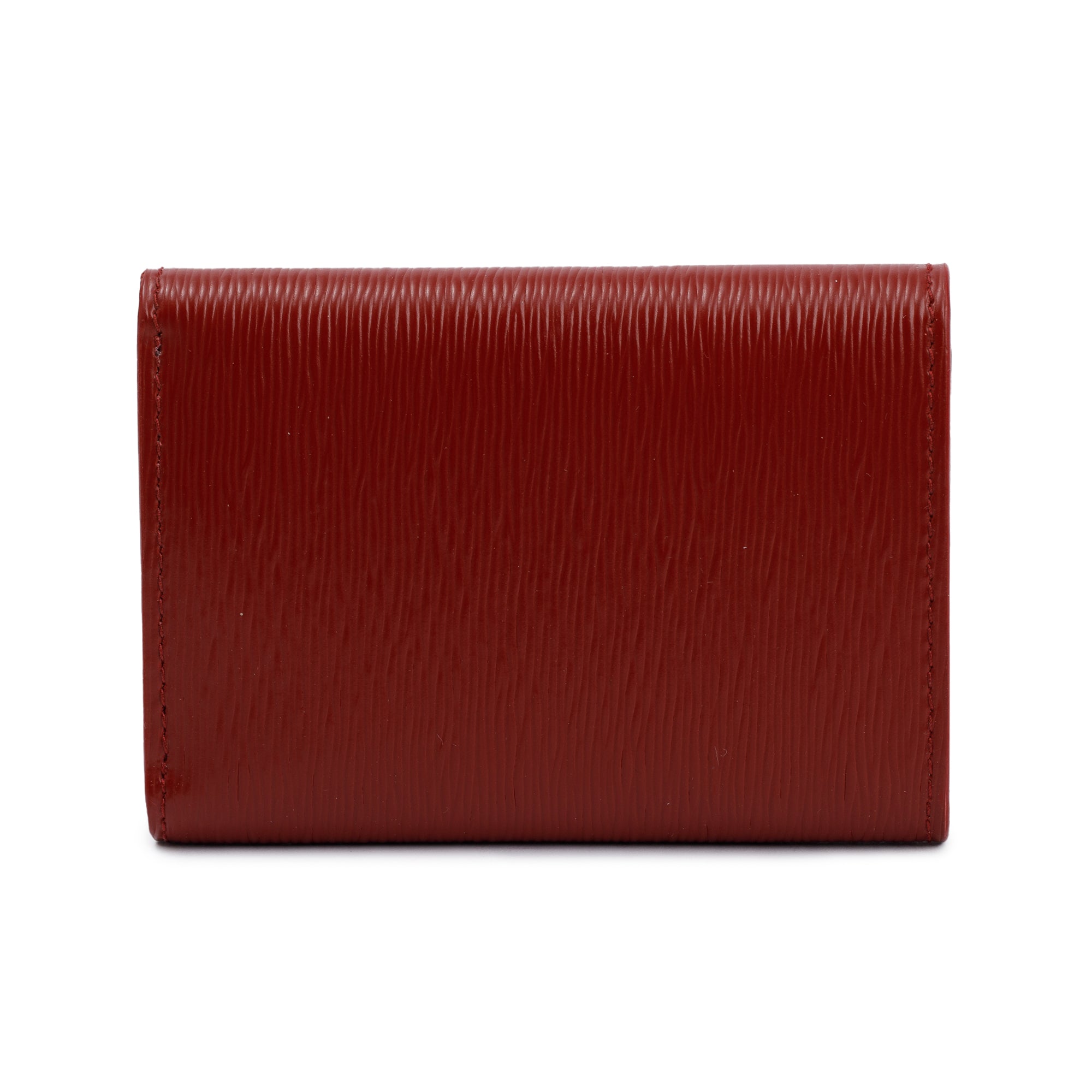 Prada Red Vitello Move Compact Tri-Fold Wallet w/ Box