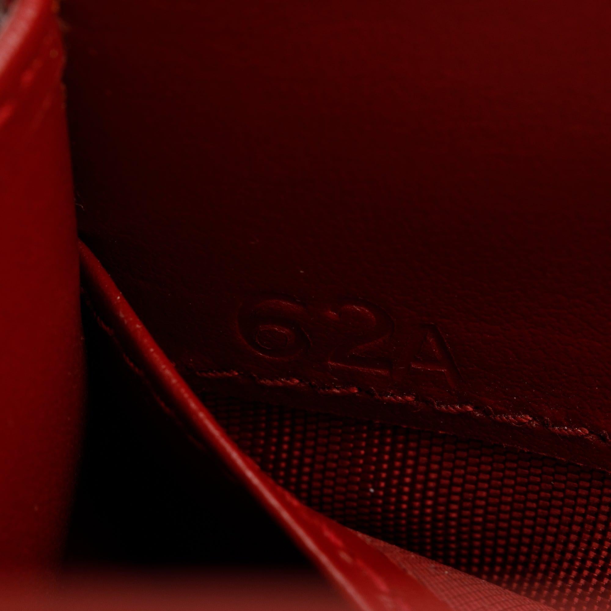 Prada Red Vitello Move Leather Compact Tri-Fold Wallet w/ Box