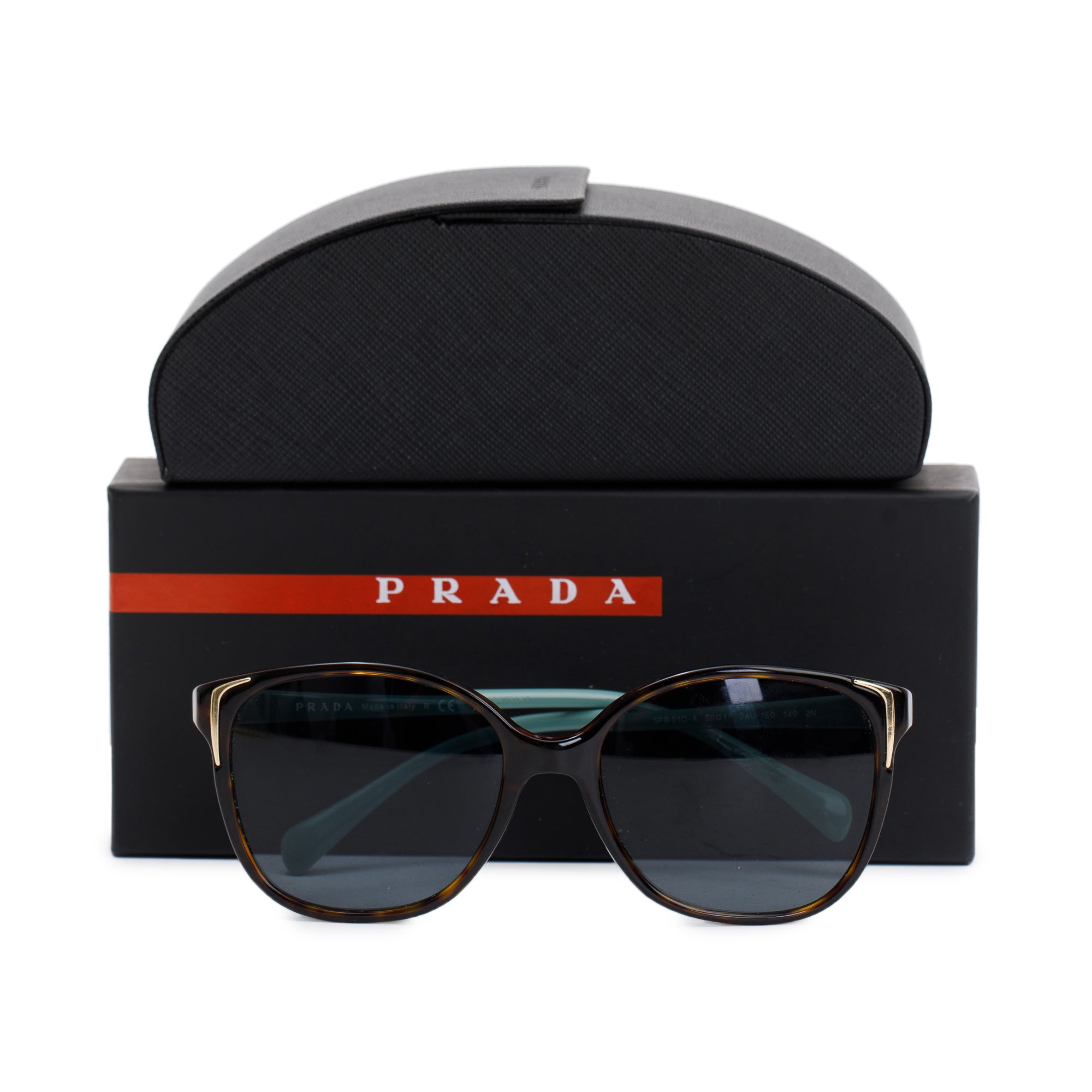 Prada SPR 01O-A Brown/Green Acetate Conceptual Polarized Sunglasses w/ Box & Case