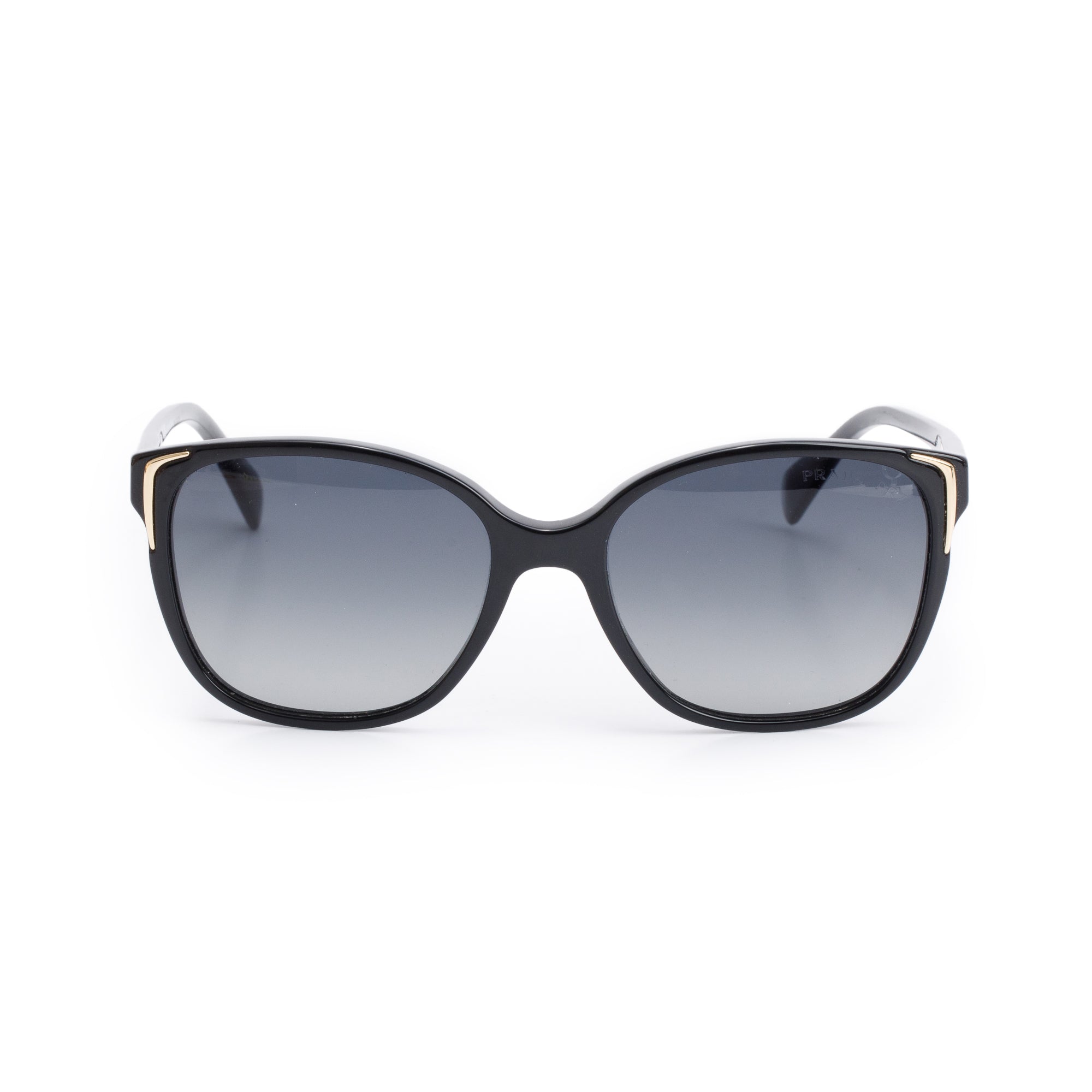 Prada SPR 01O Black Acetate Gradient Sunglasses w/ Box & Case