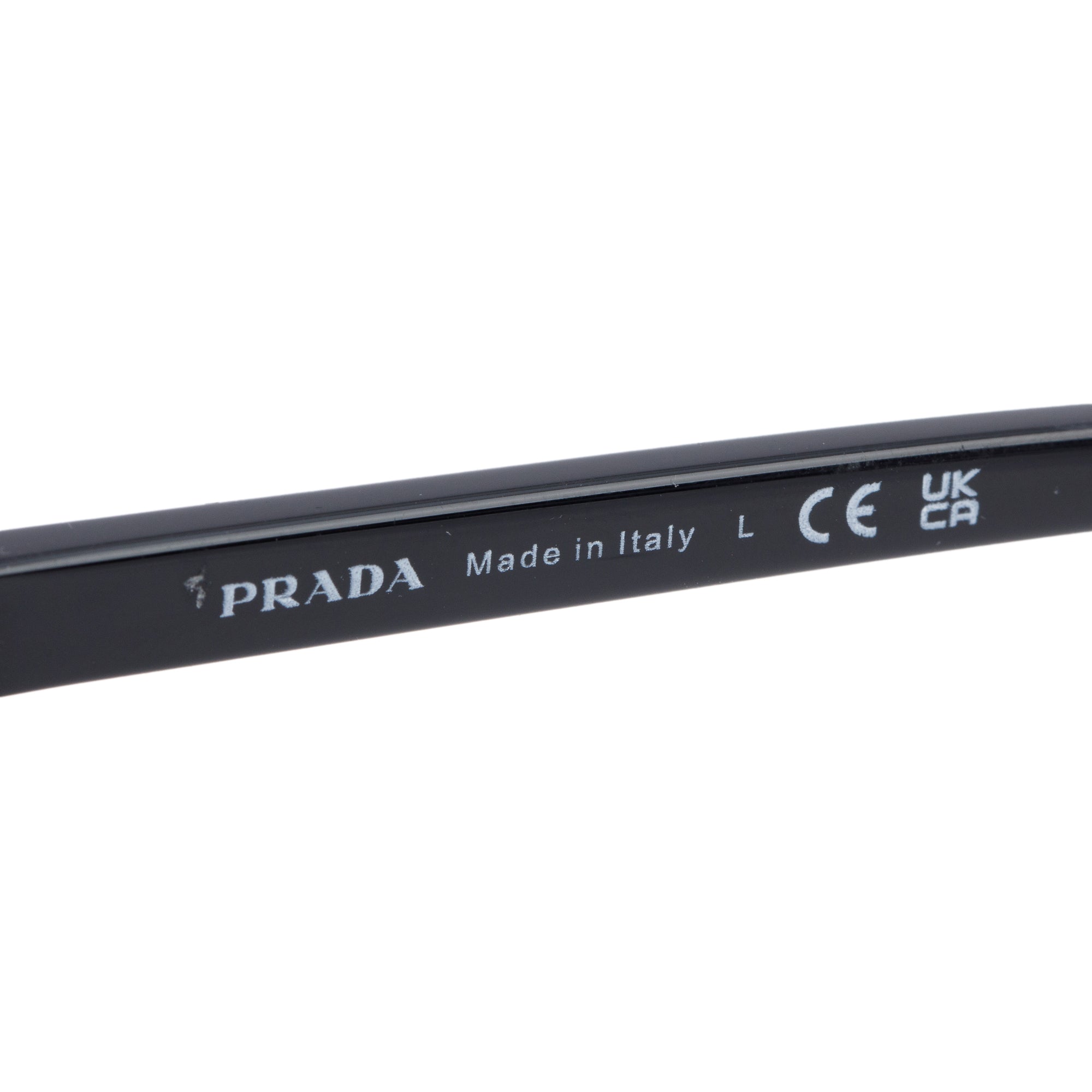 Prada SPR 01V Black Acetate Cat Eye Sunglasses w/ Case