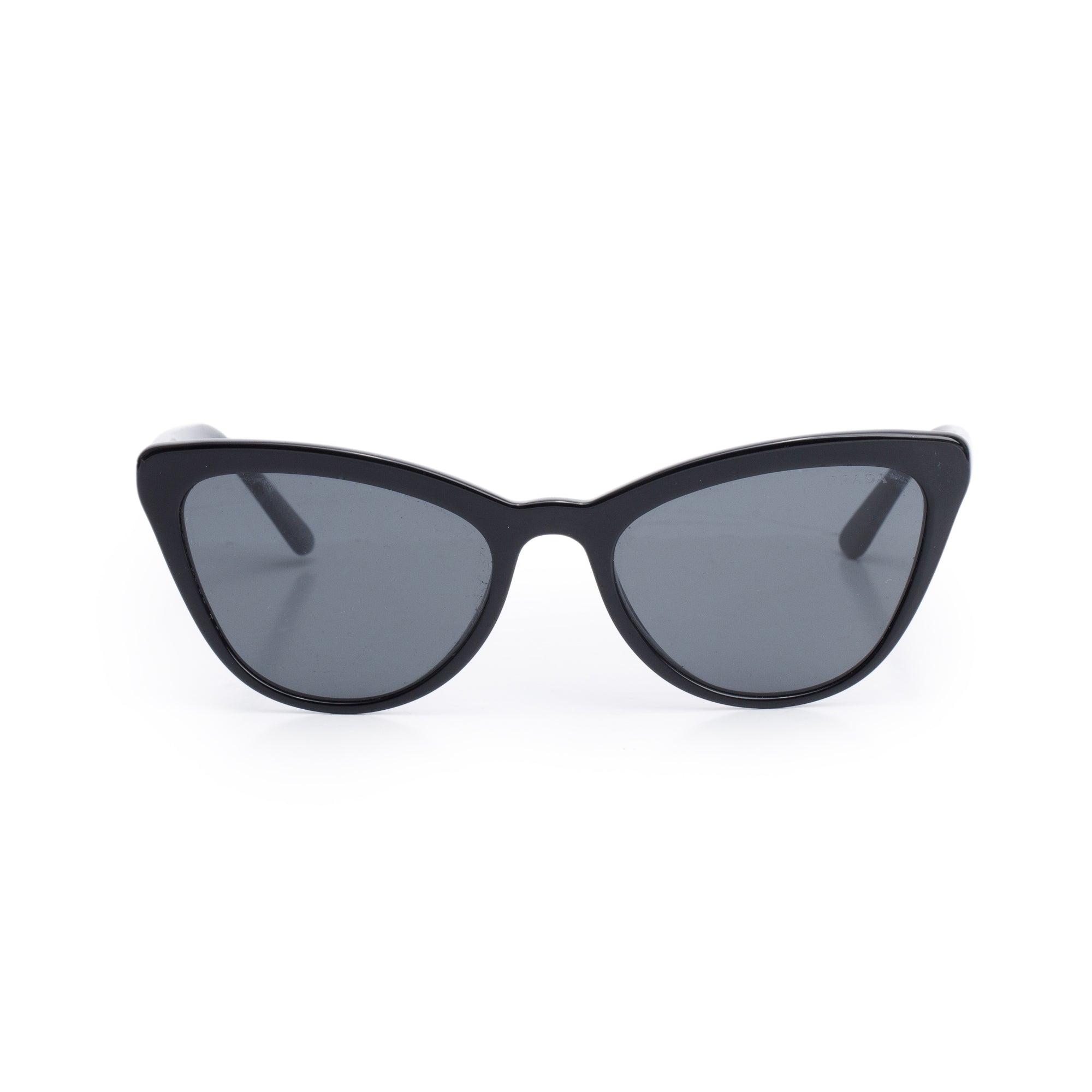 Prada SPR 01V Black Acetate Cat Eye Sunglasses w/ Case