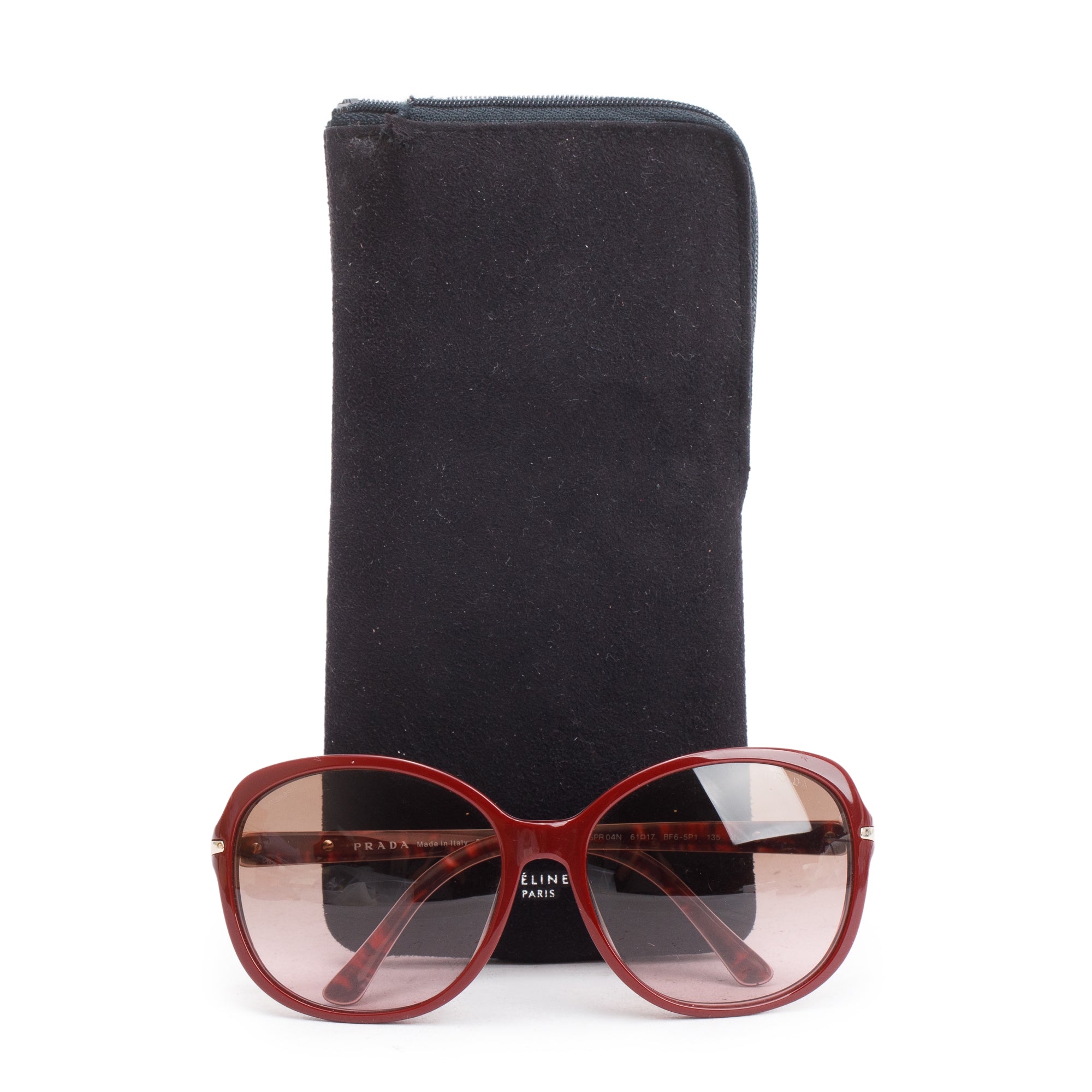 Prada SPR 04N Burgundy Acetate Square Sunglasses