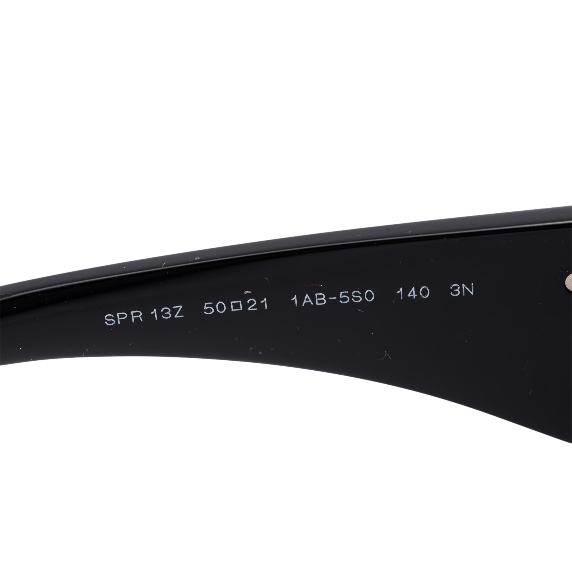 Prada SPR 13Z Black Acetate Symbole Rectangular Cat-Eye Sunglasses w/ Case