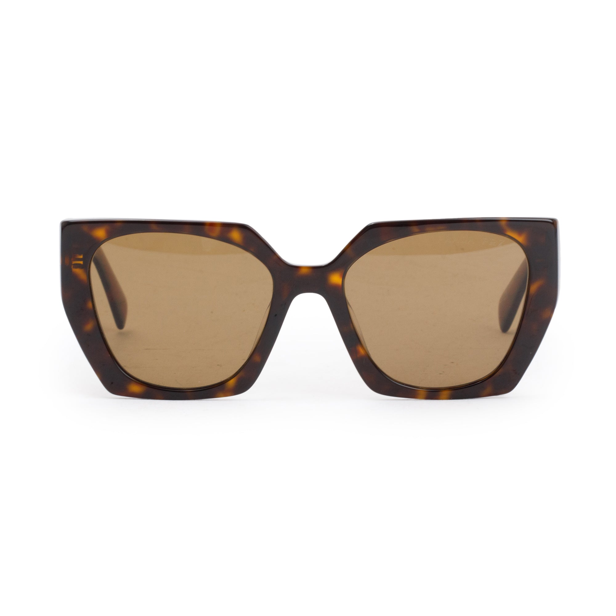 Prada SPR 15W Brown & Red Acetate Cat-Eye Sunglasses w/ Case