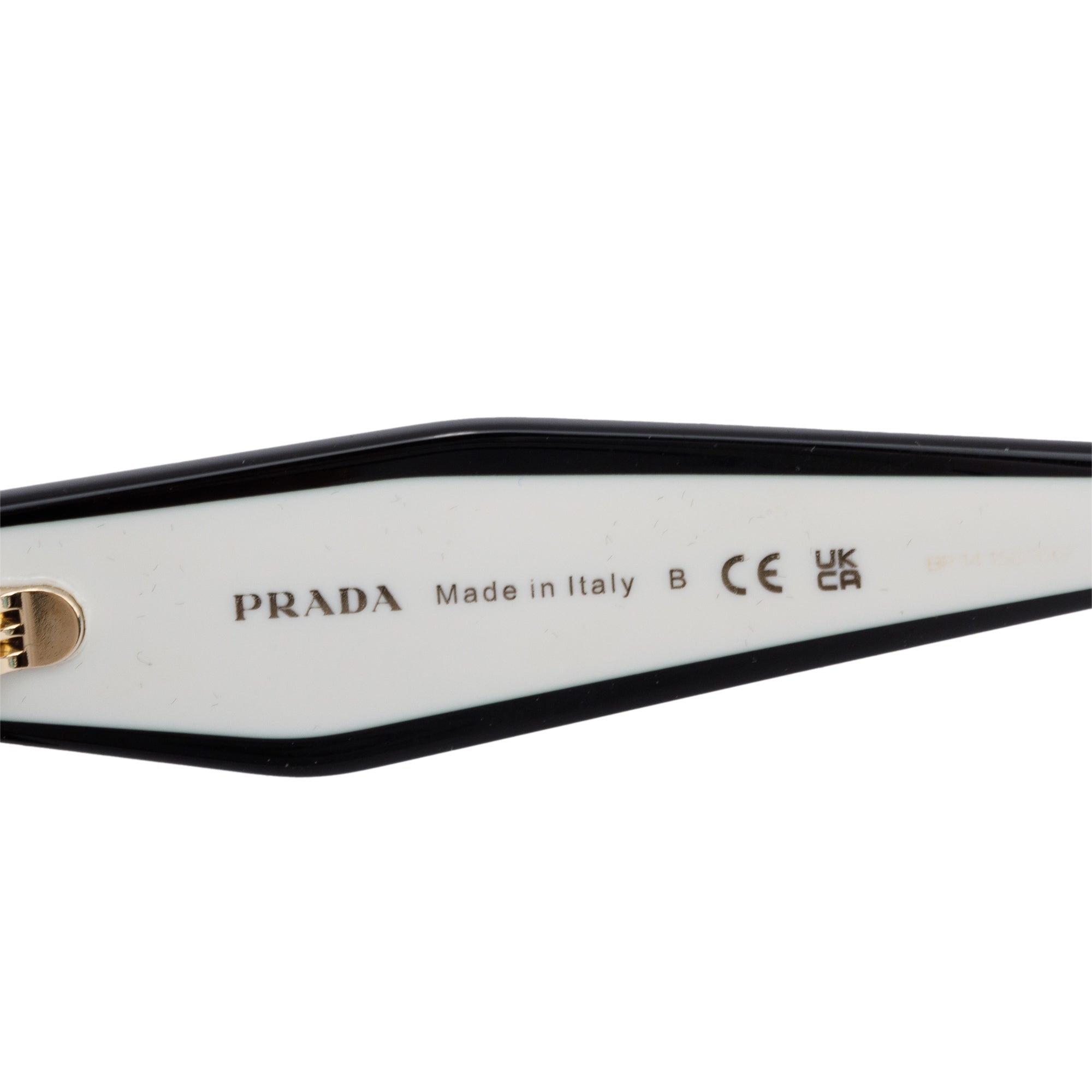 Prada SPR 15W-F Black/White Acetate Prada Logo Sunglasses w/ Box & Case