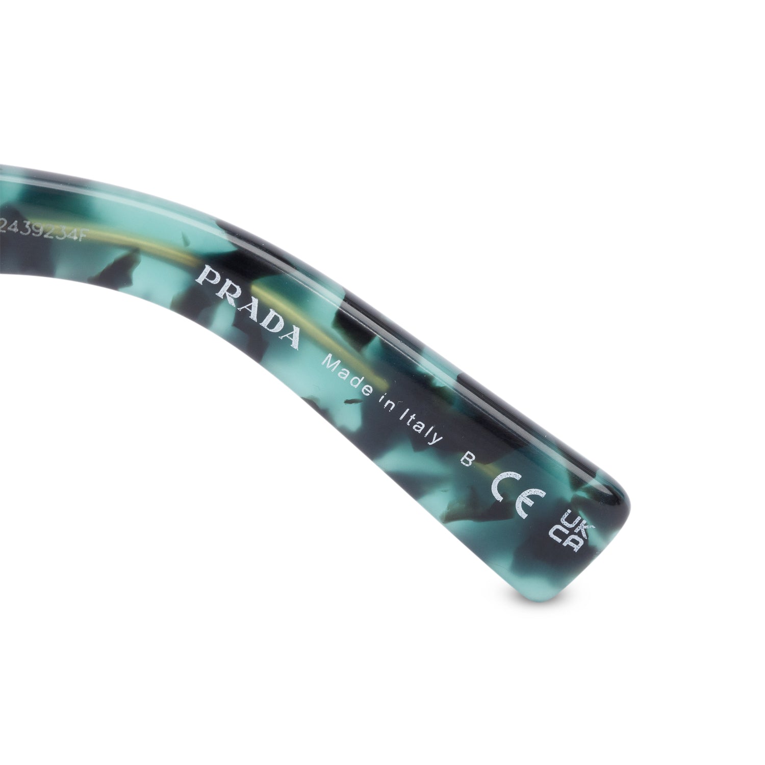 Prada SPR 15Y Brown/Green Camou Acetate Prada Logo Rectangular Sunglasses