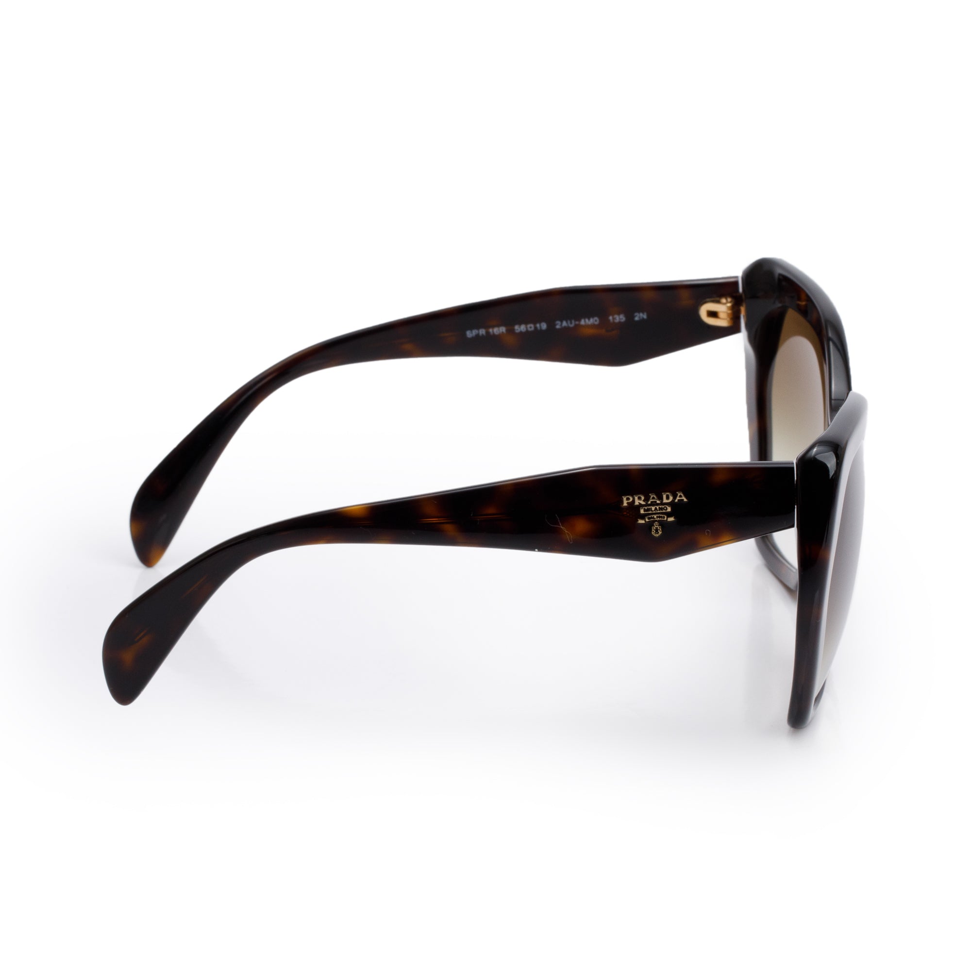 Prada SPR 16R Tortoise Acetate Geometric Sunglasses w/ Case