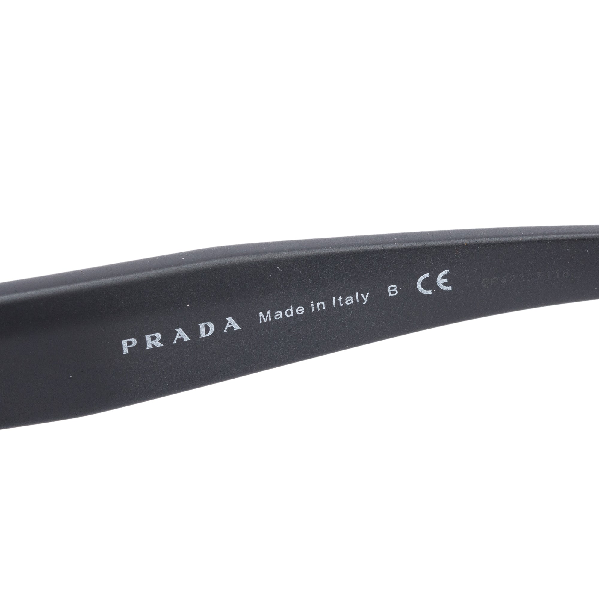 Prada SPR 19W Black Acetate Symbole Sunglasses w/ Box & Case